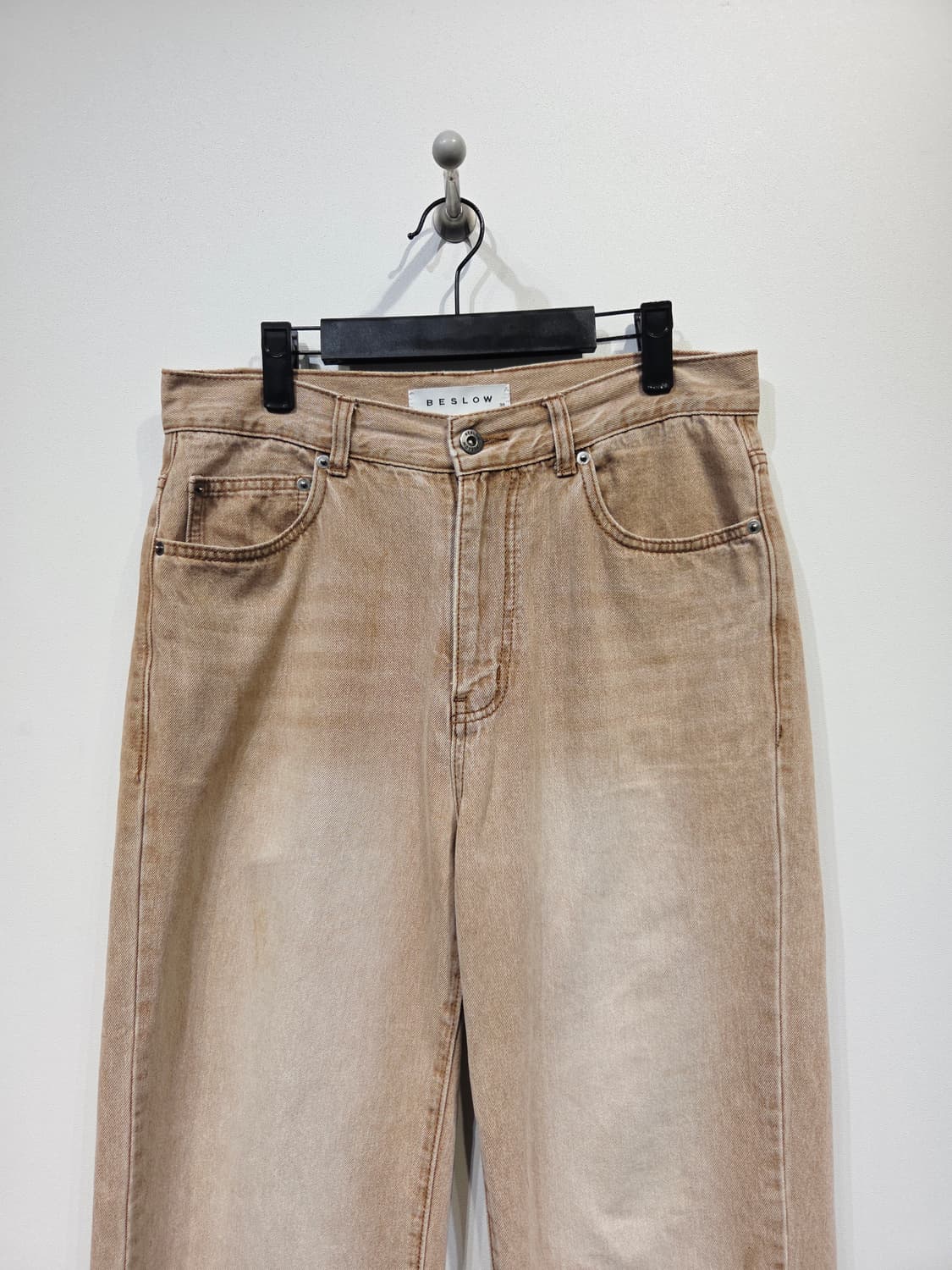 BESLOW 비슬로우 워시드 브라운 데님 팬츠 상품이미지3