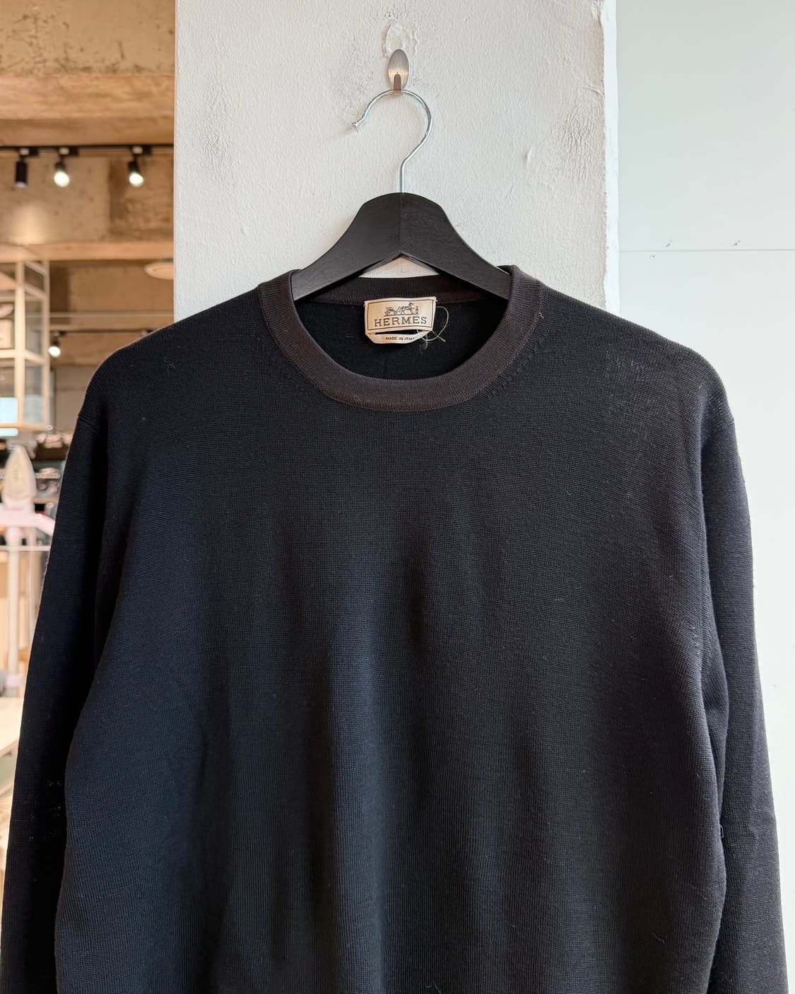 에르메스 블랙 라나 매리노울 라운드 니트  상품이미지3