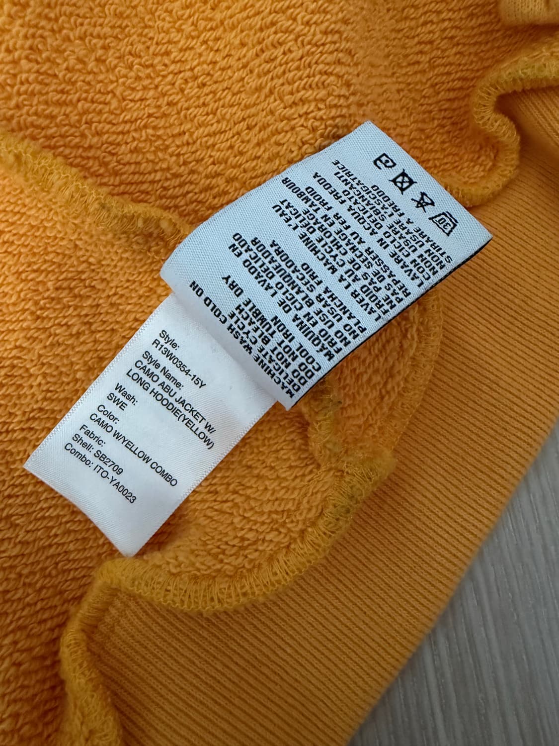 R13 16ss 옐로우 카모 아부 후디 재킷 상품이미지9