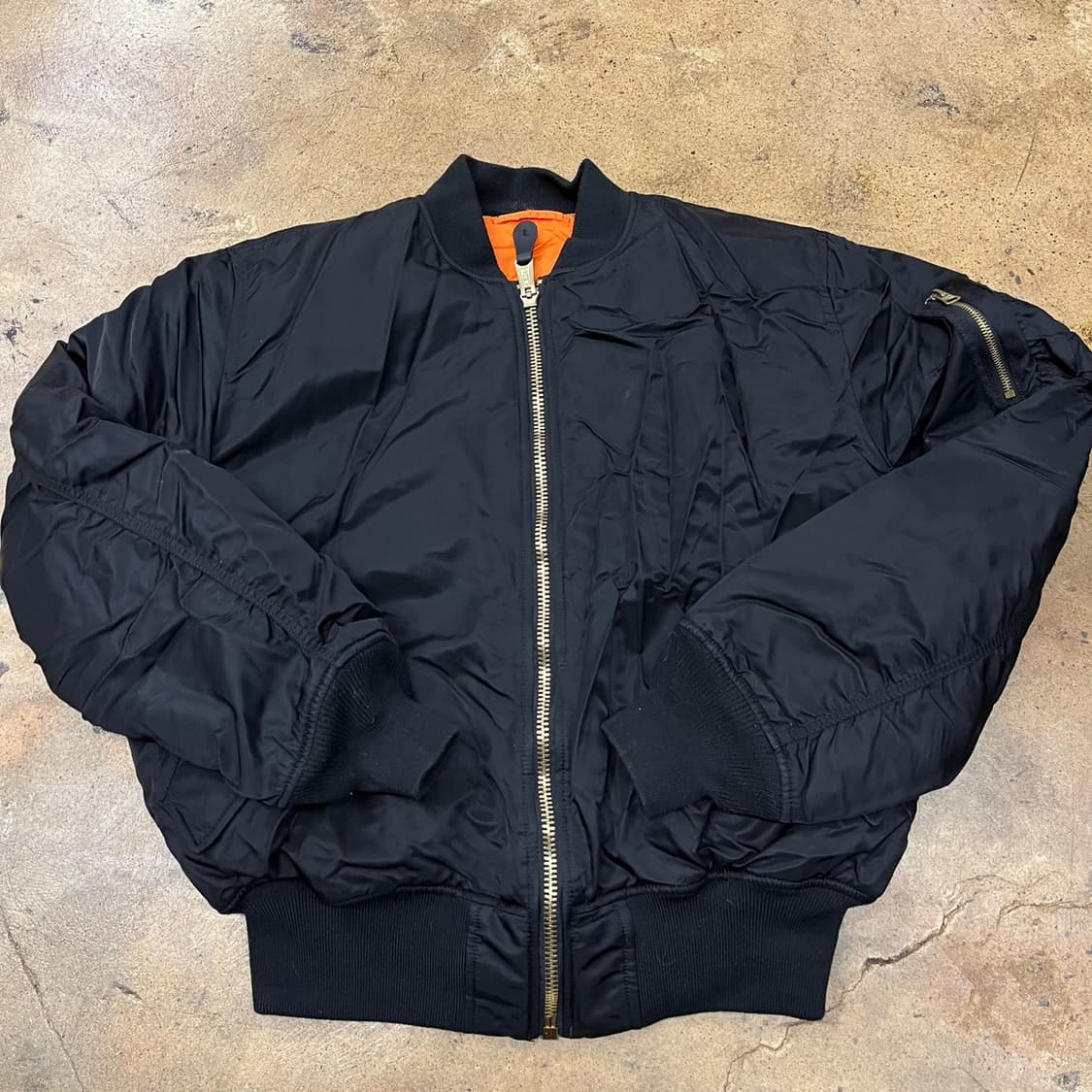 [정품/L] 알파 인더스트리 양면 블랙 오렌지 MA-1 항공 점퍼 b19 상품이미지2