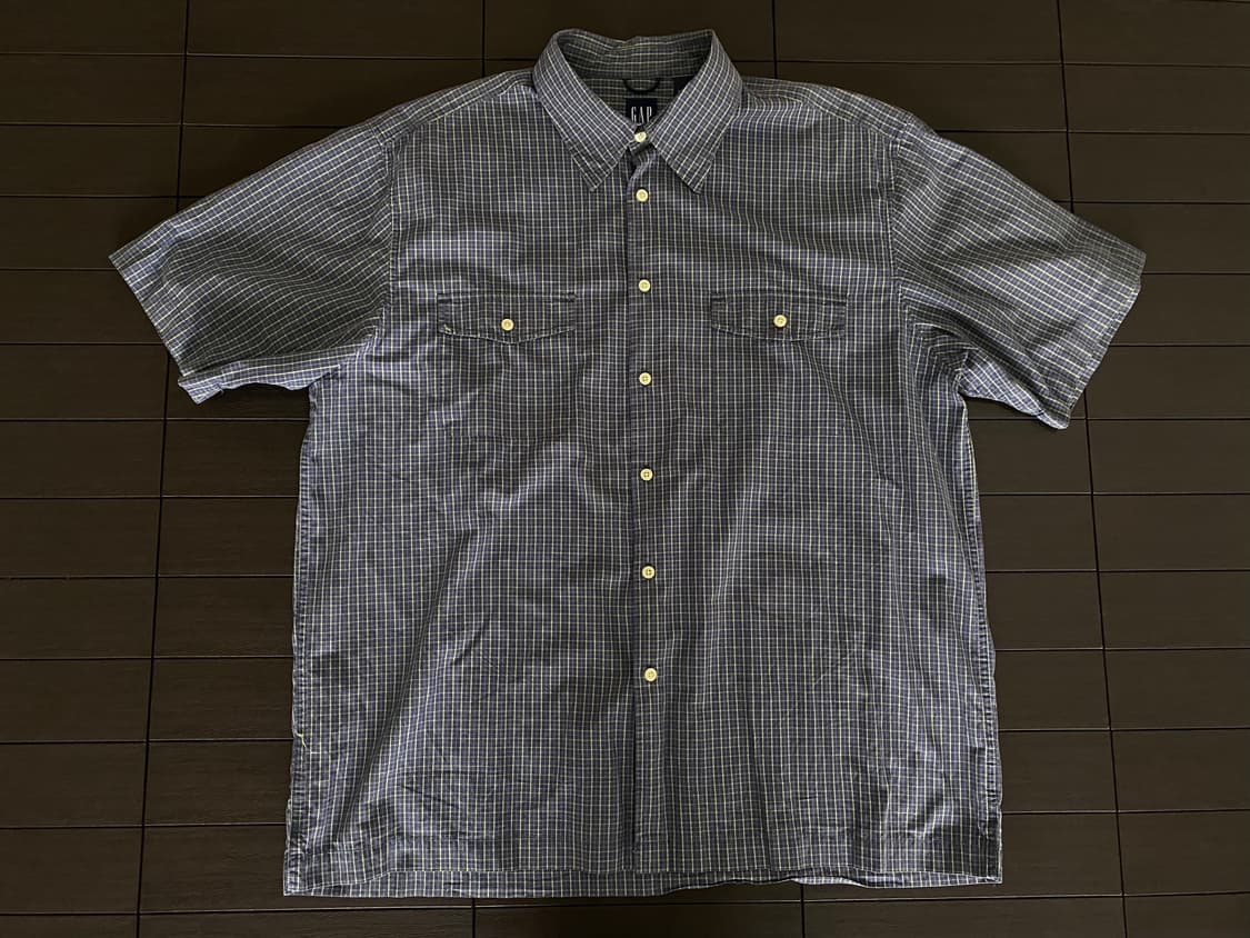 (XL) 올드갭 체크 반팔 셔츠 상품이미지1