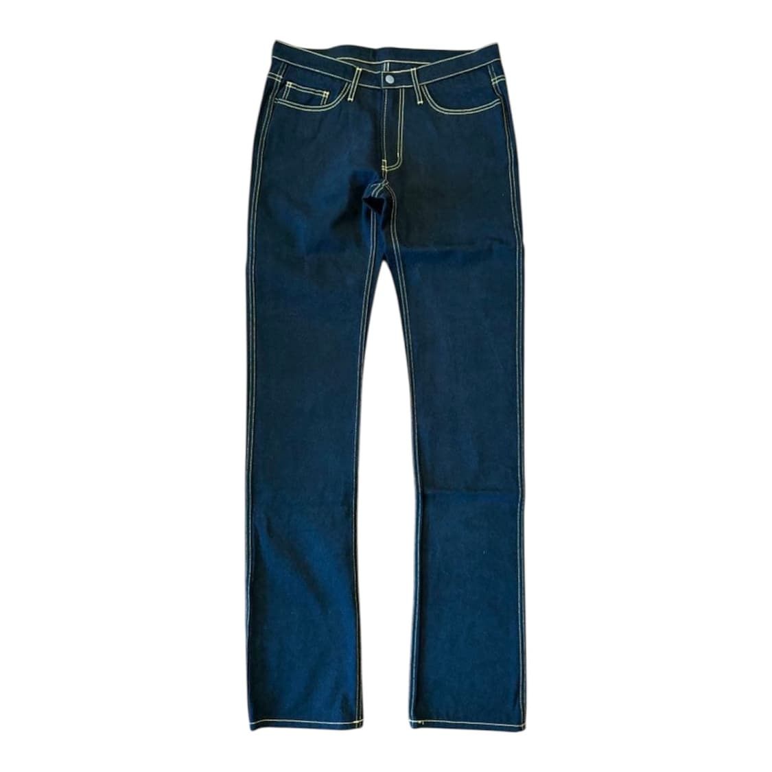 브이론 런웨이 옐로우 스티치 데님팬츠 미판 미발매 쇼피스 상품이미지1