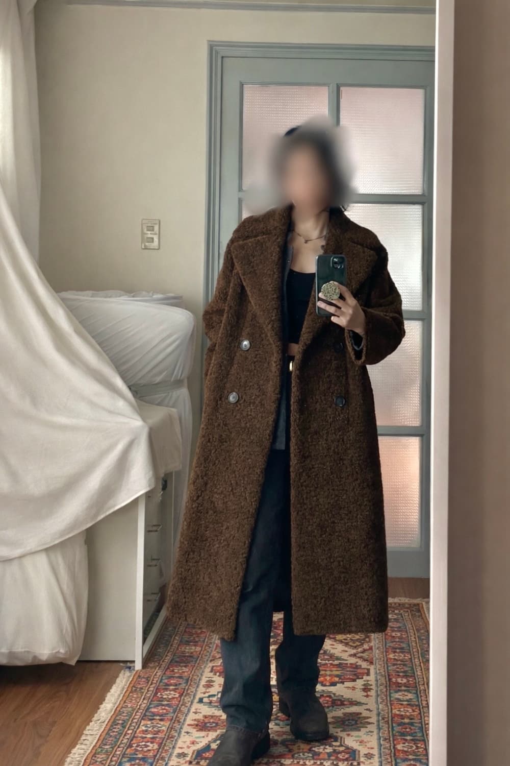 테디베어 무스탕 양면 롱코트 jjigott 리버시블 코트 상품이미지2