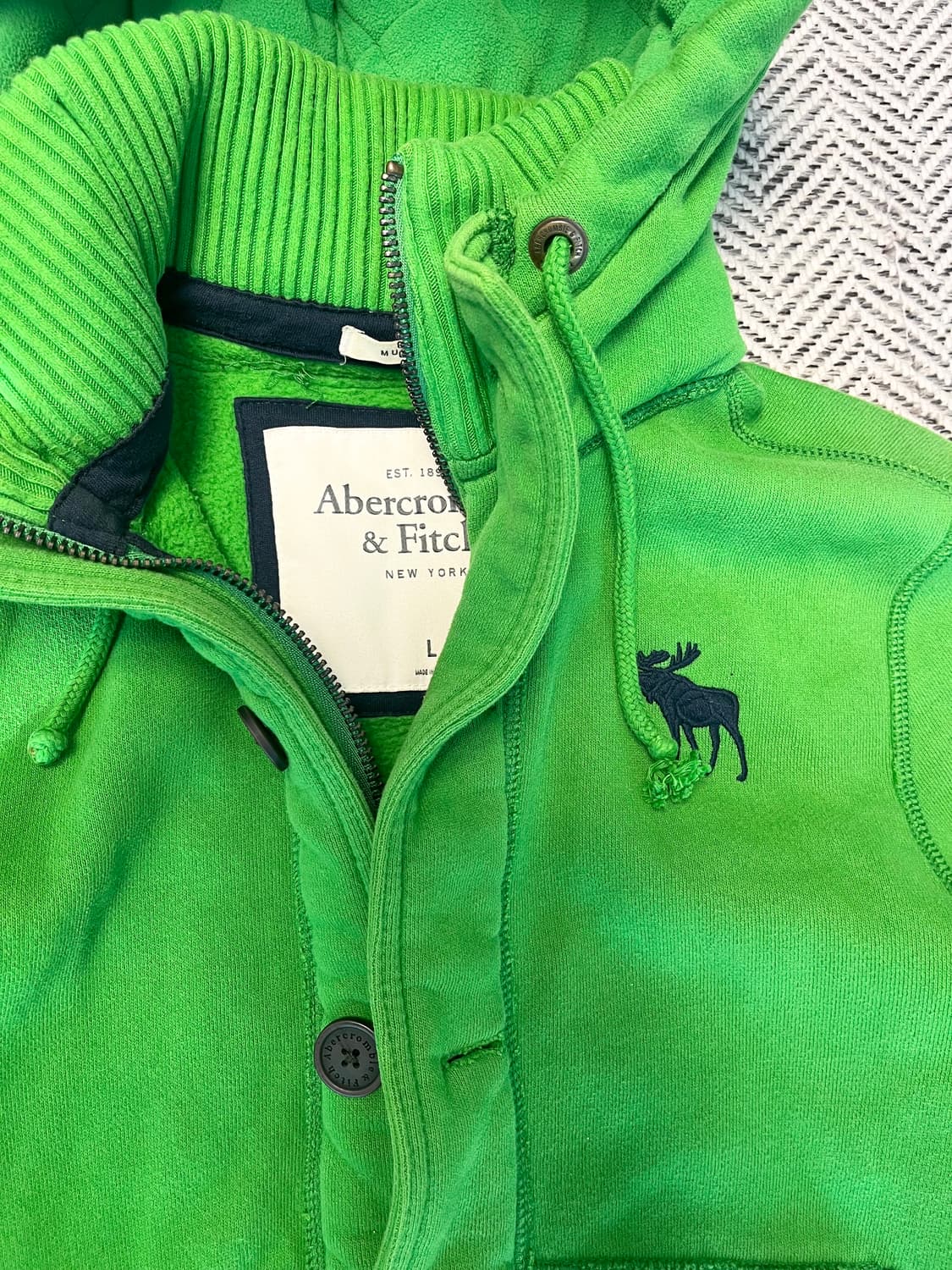 아베크롬비 순록 후드집업 그린 (L) 상품이미지3