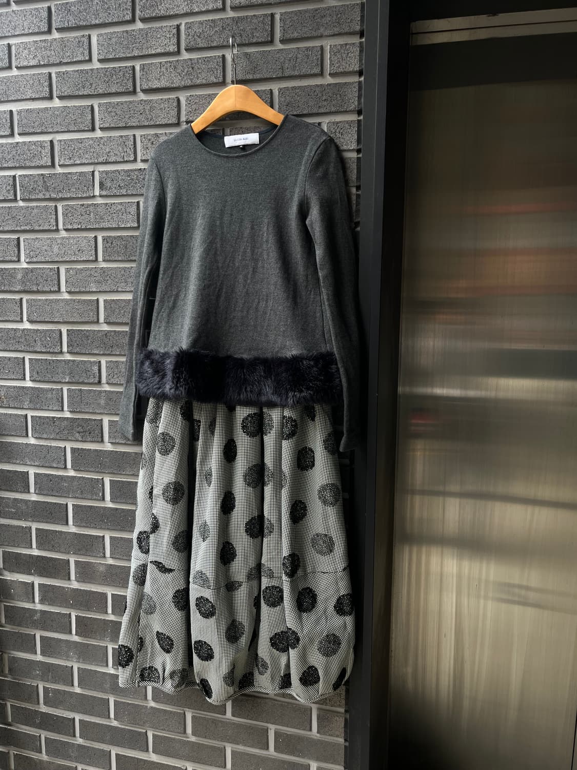 BANDOOR 벨벳 도트 벌룬 스커트 상품이미지3