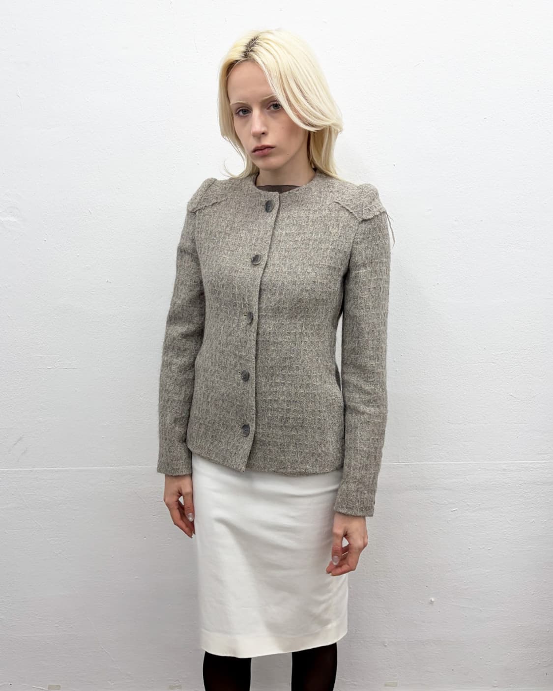 베로니크 브랑퀸호 2002F/W 퍼프 숄더 알파카 자켓 상품이미지1