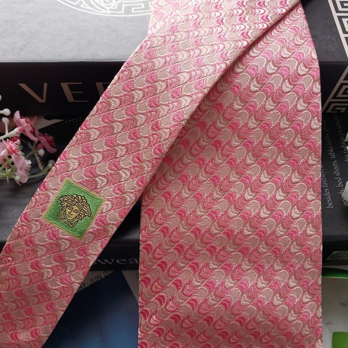 베르사체 실크 자카드 패턴 넥타이 9cm A~A+등급 K2101 상품이미지2