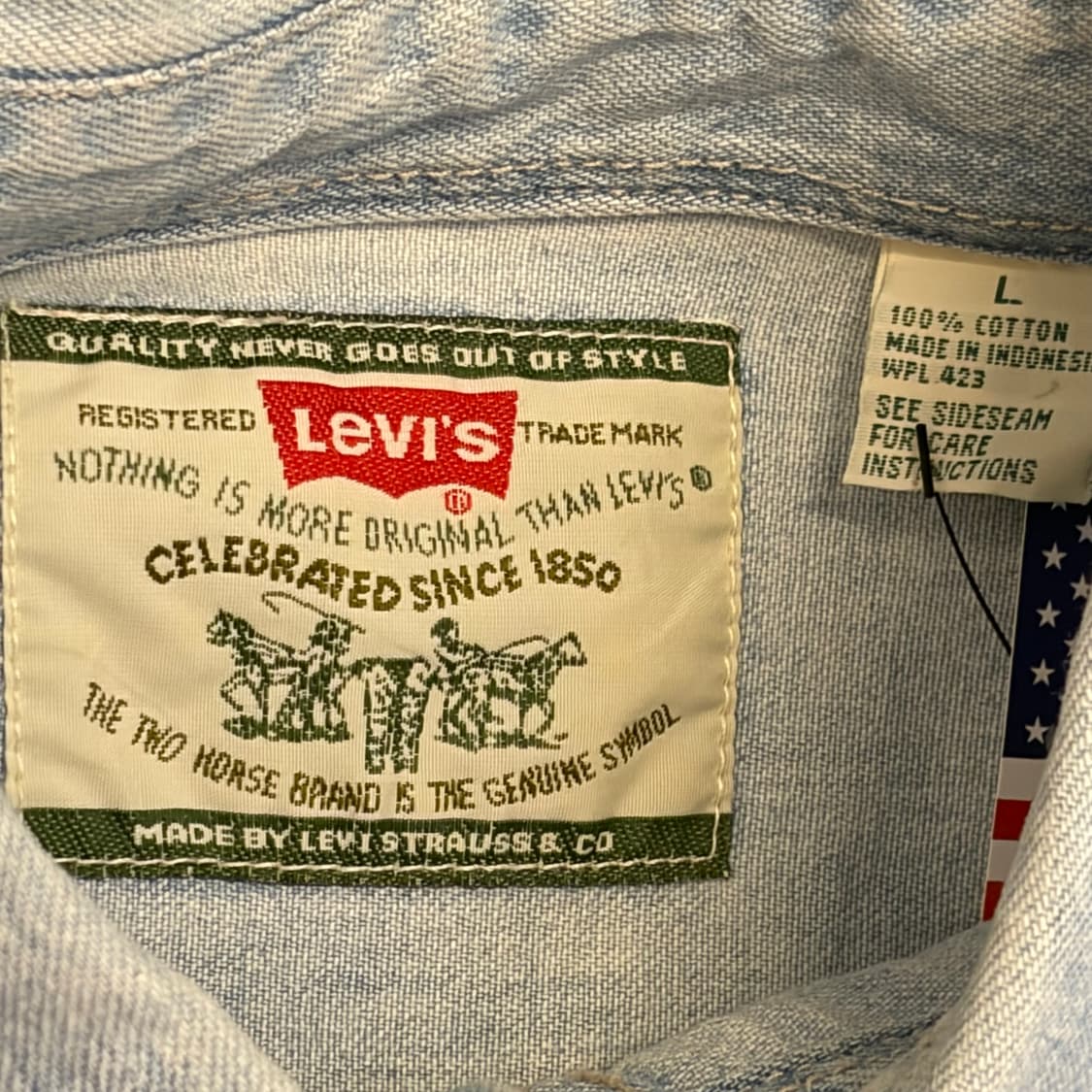 90s 미국빈티지 리바이스 청남방 데님셔츠 테네시 청셔츠 상품이미지5
