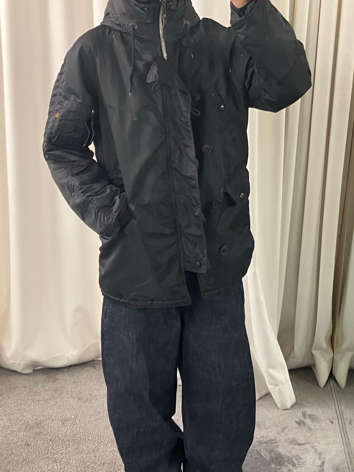 알파인더스트리 블랙 N3B 파카 M 상품이미지9