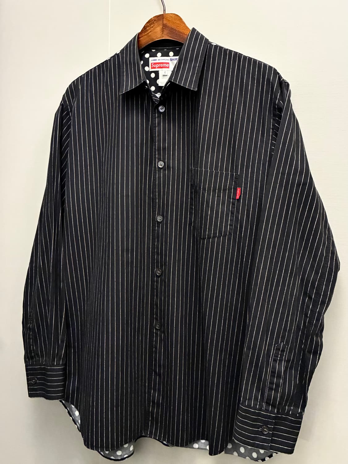 (M)14s 꼼데가르송 x 슈프림 핀스트라이프 도트 포켓 셔츠 상품이미지2