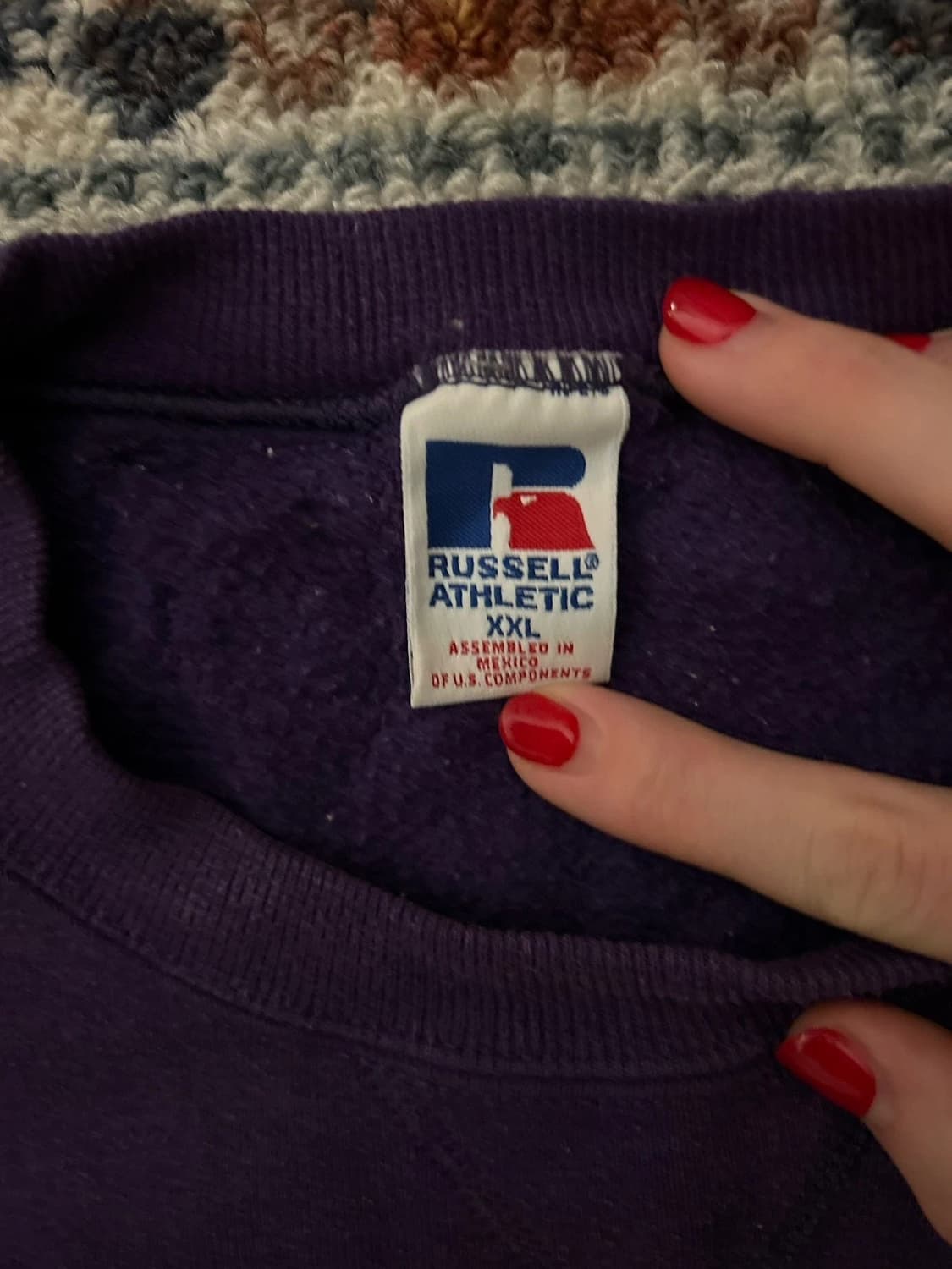  러셀 애슬레틱 빈티지 클렘슨 대학교 퍼플 크루넥 스웻셔츠 상품이미지3