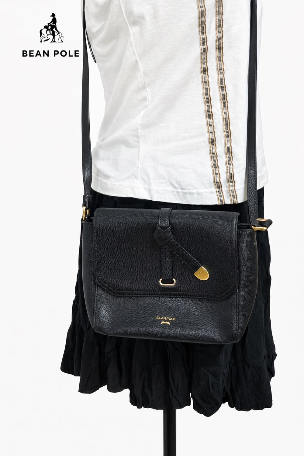 빈폴 클래식 미니 크로스백 블랙 레더 상품이미지1