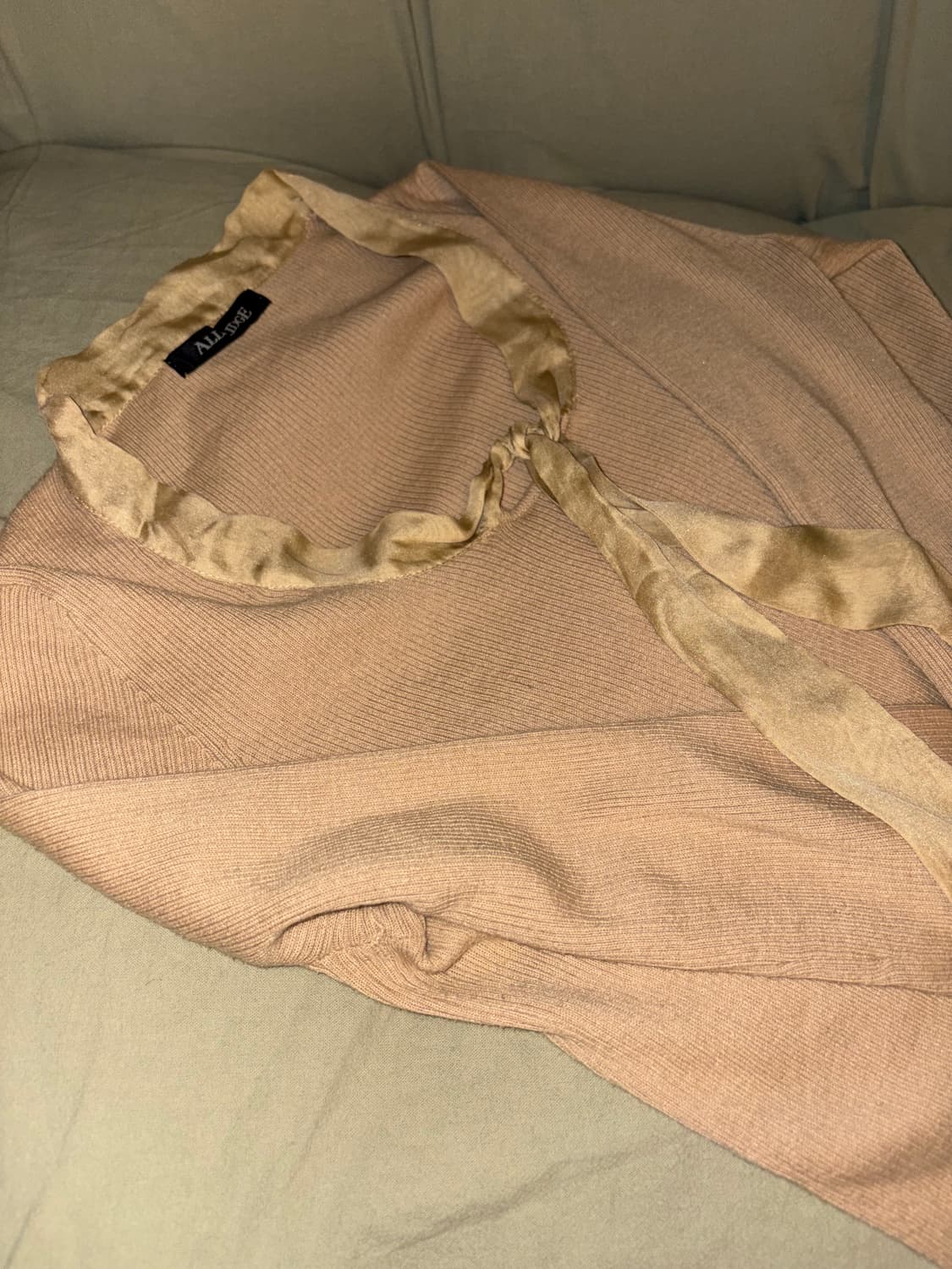 베이지 타이 골지 니트 상품이미지5