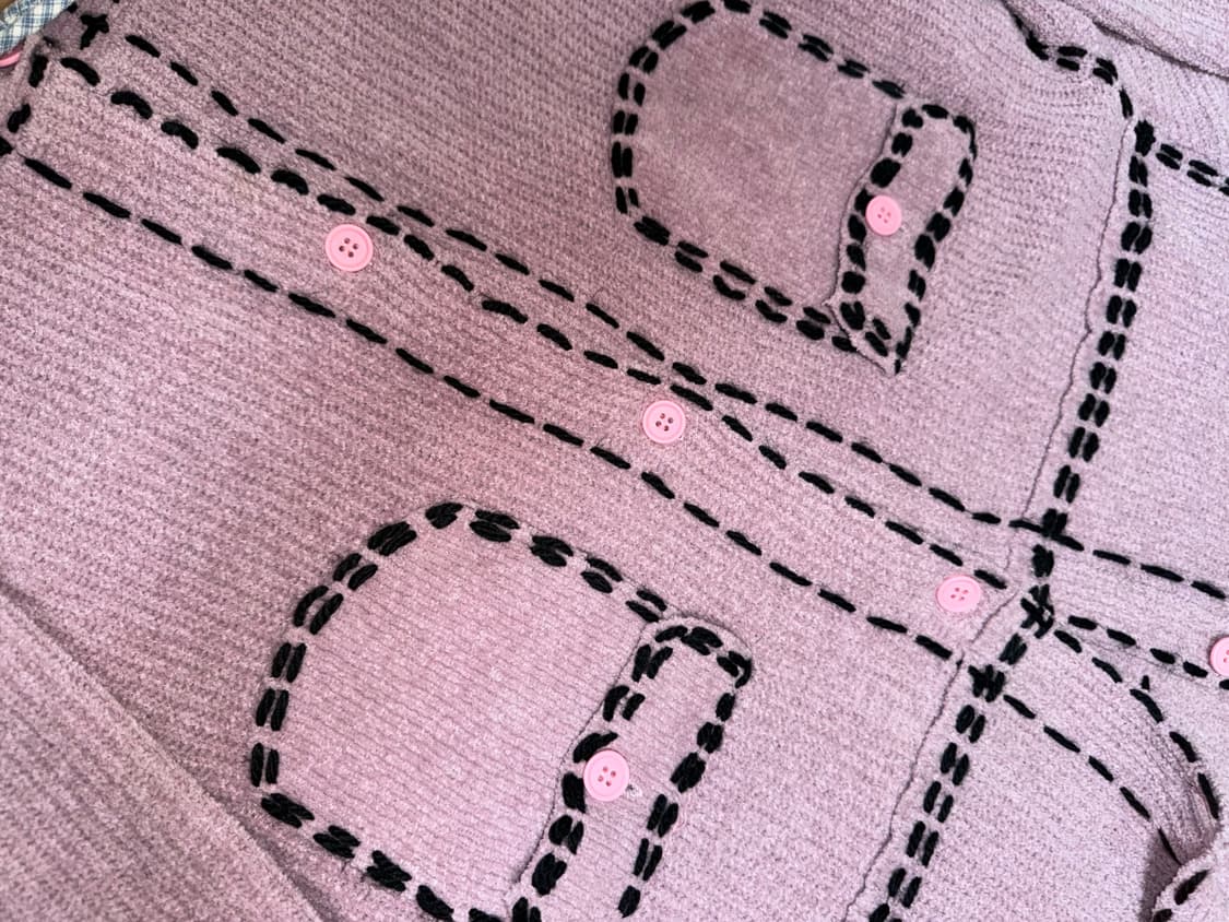 핀거린 PHINGERIN PG1 핑크 가디건 os size 상품이미지3