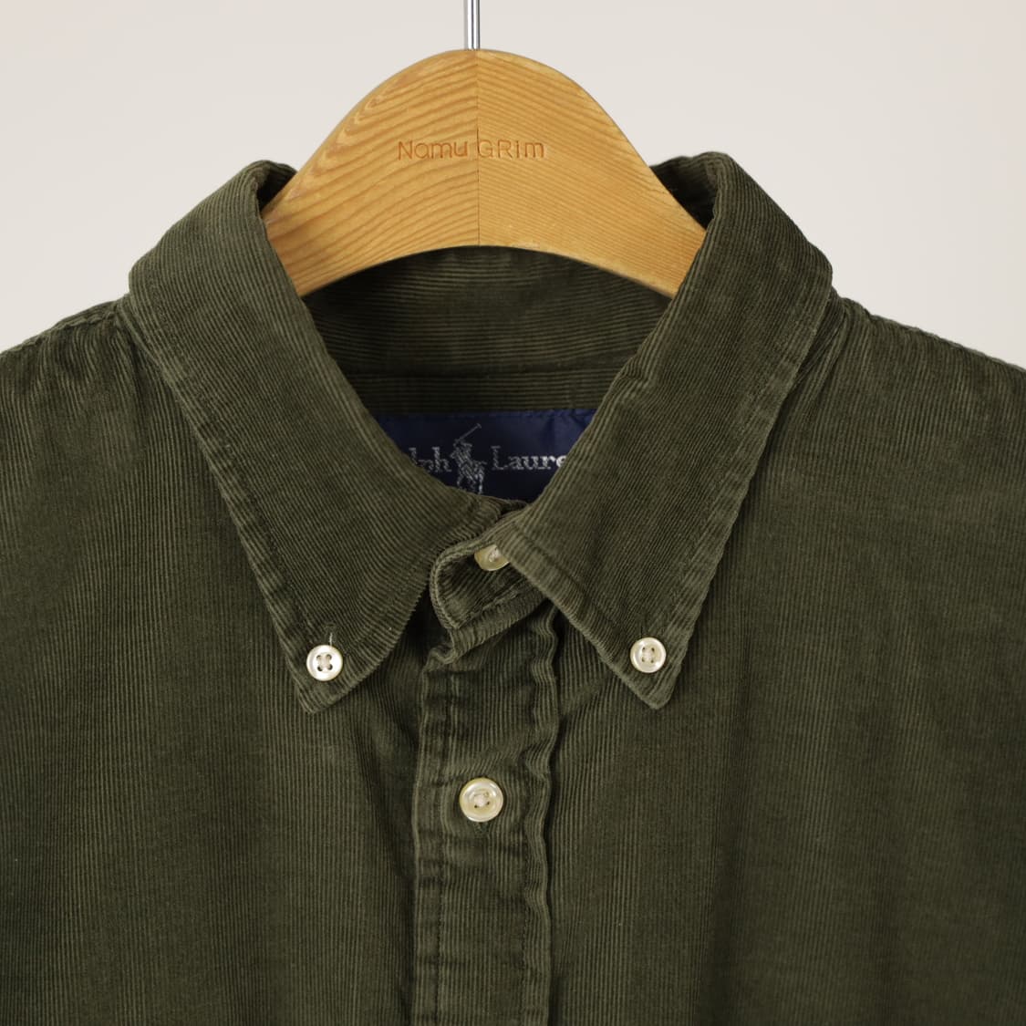 폴로 클래식핏 코듀로이 카키 셔츠 상품이미지3
