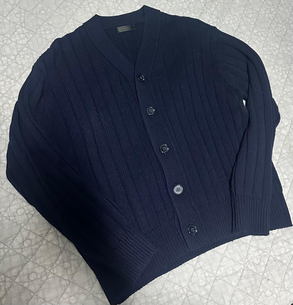 모마디자인 골지 크롭가디건/다크네이비/48 상품이미지1
