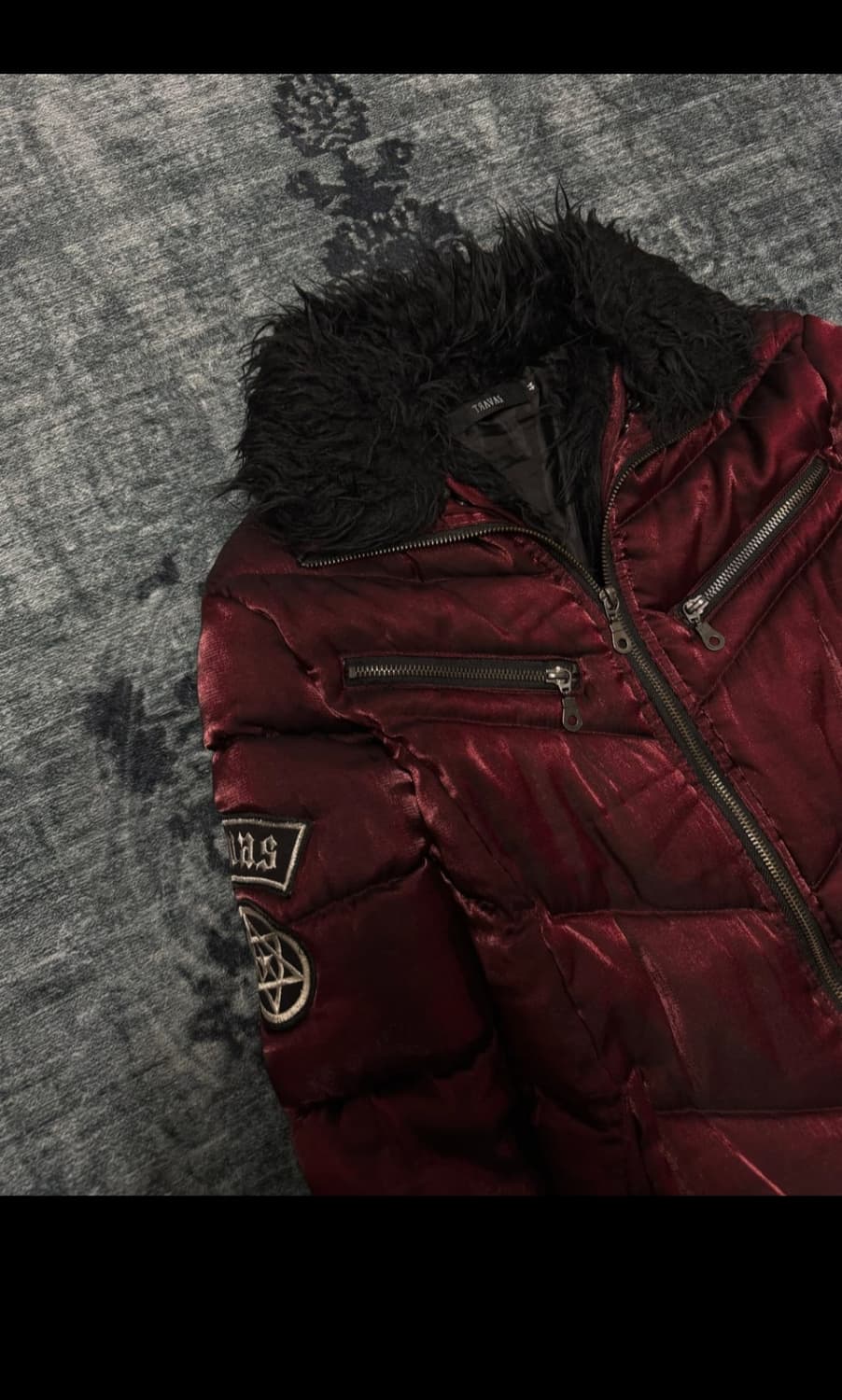 Travas 00s vkei satin fur down jacket
 상품이미지2