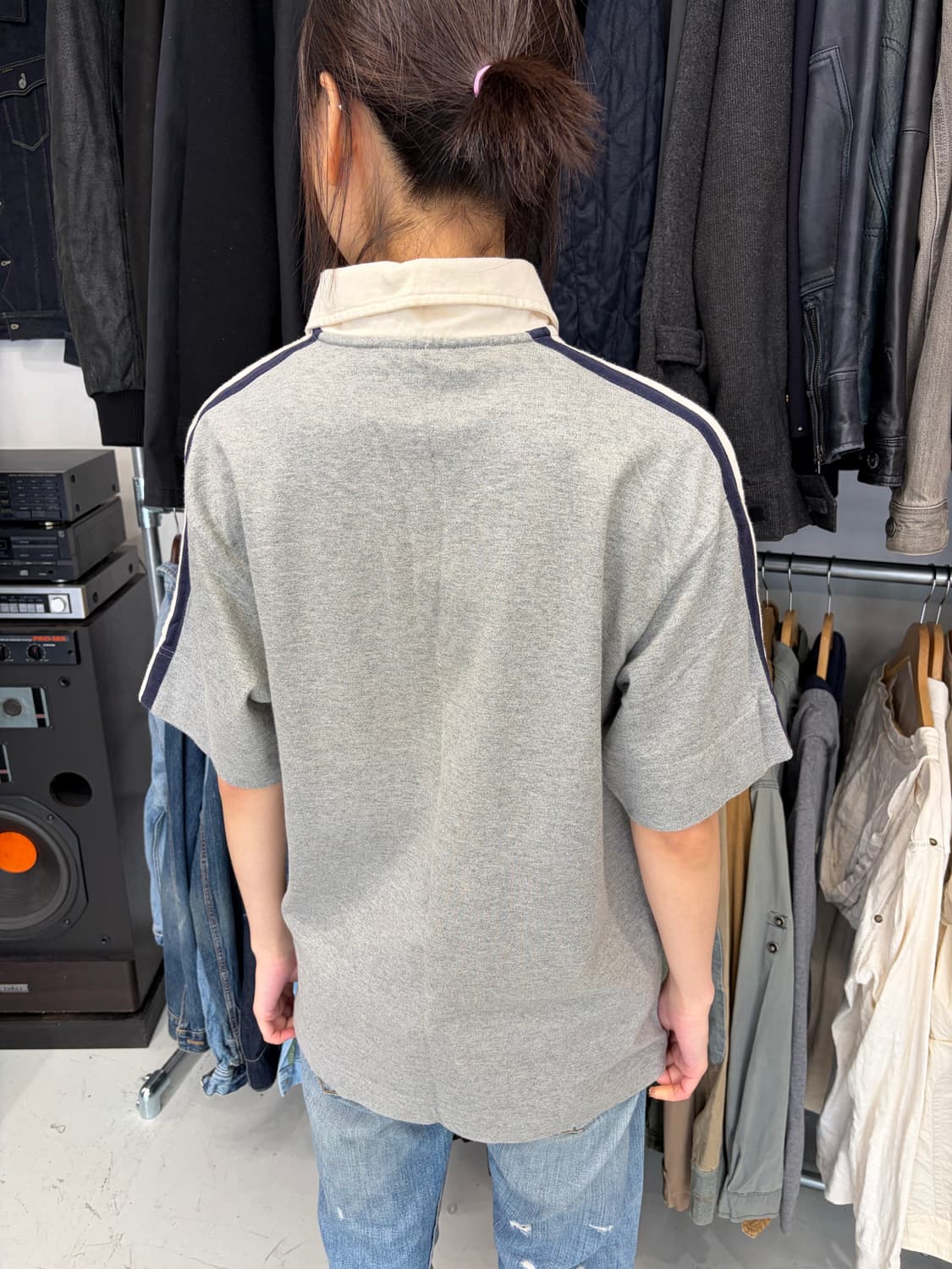 Nautica 그레이 배색 라인 폴로 셔츠 상품이미지3