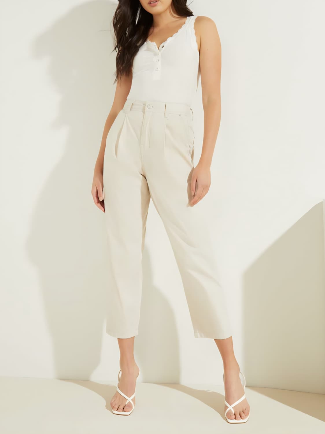 게스 여성 핀턱 와이드 팬츠 26 상품이미지1