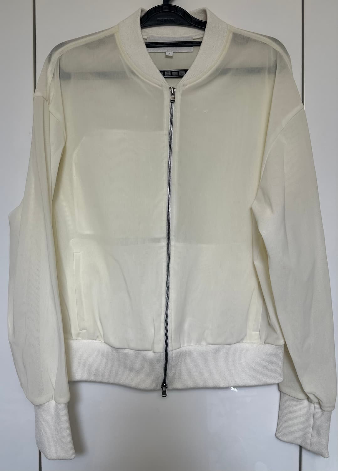 캘빈클라인 아이보리 시스루 숏 봄버 자켓  상품이미지3