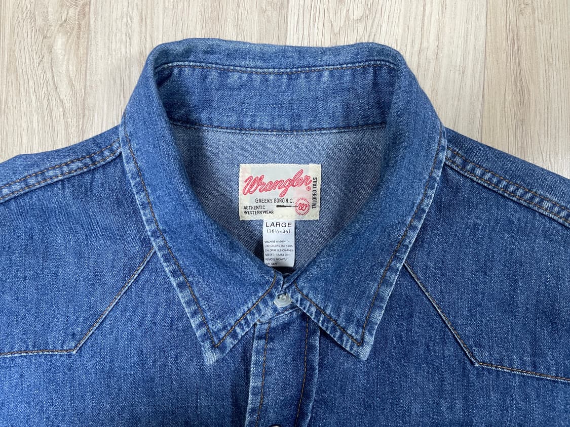 95~100) 60's 복각 랭글러 데님 웨스턴셔츠(RRL&LVC&폴로) 상품이미지3