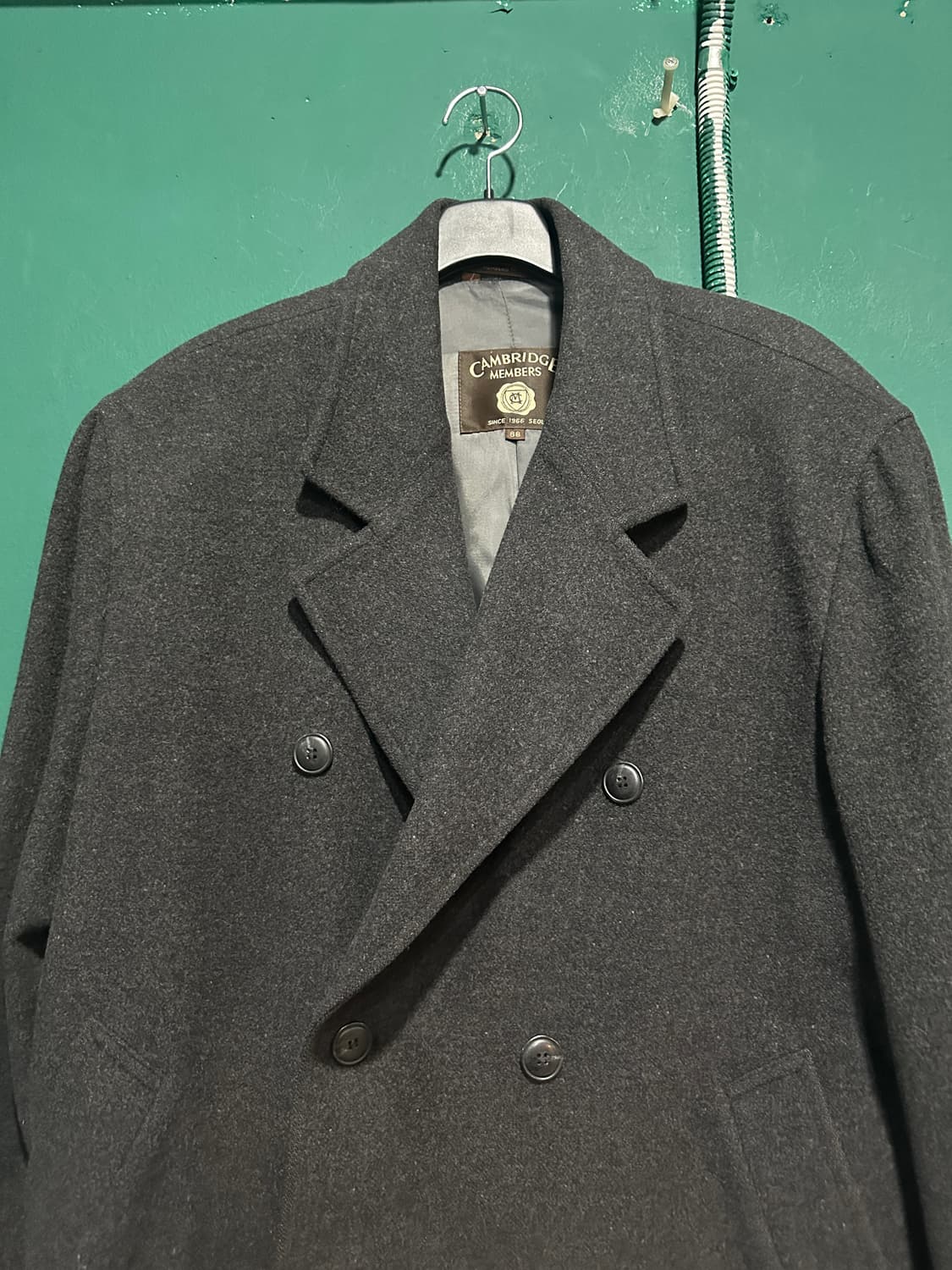 캠브릿지맴버스 차콜 더블코트 105 상품이미지2