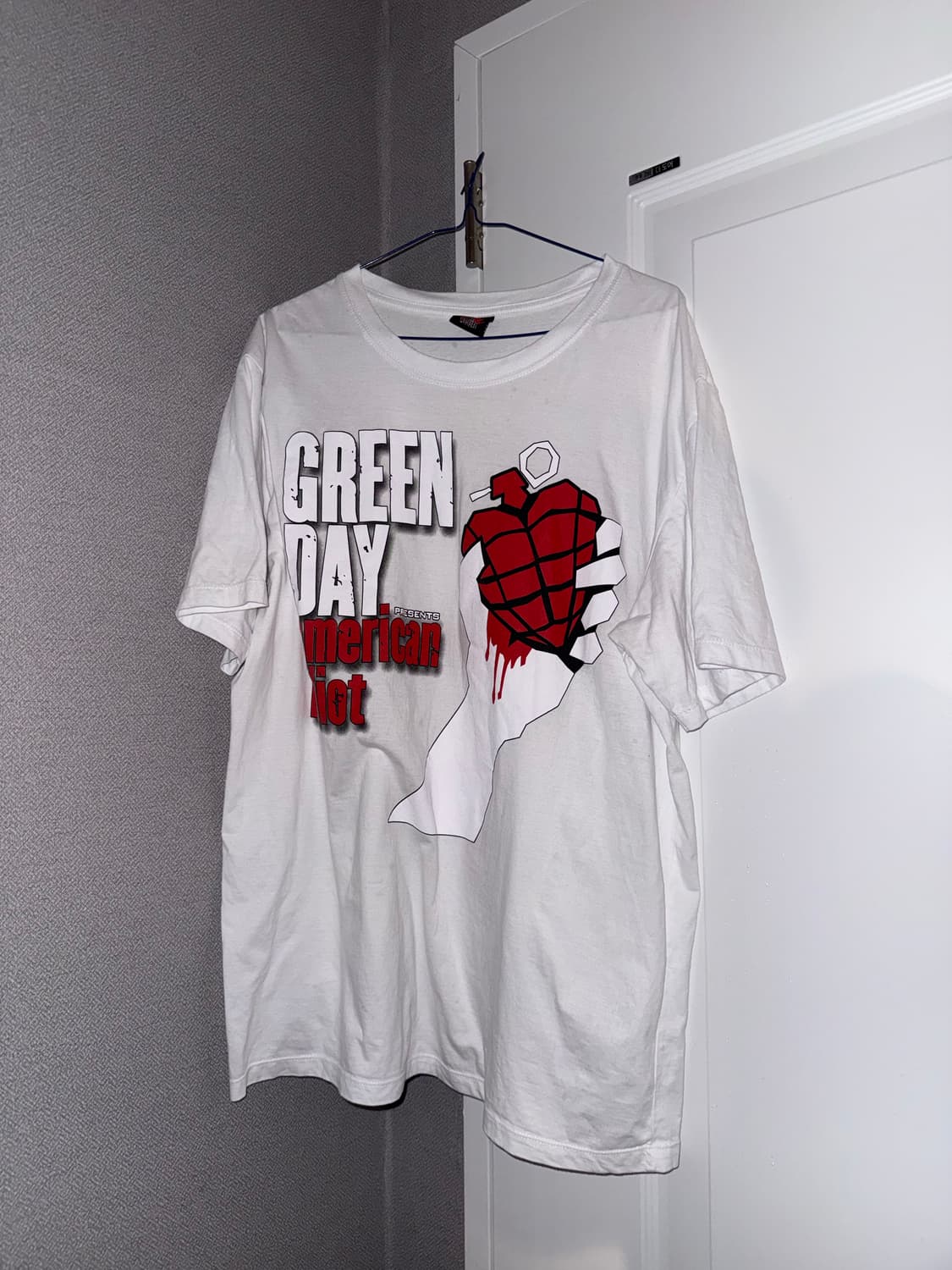 Greenday American Idiot 락 밴 흰색반팔 상품이미지1