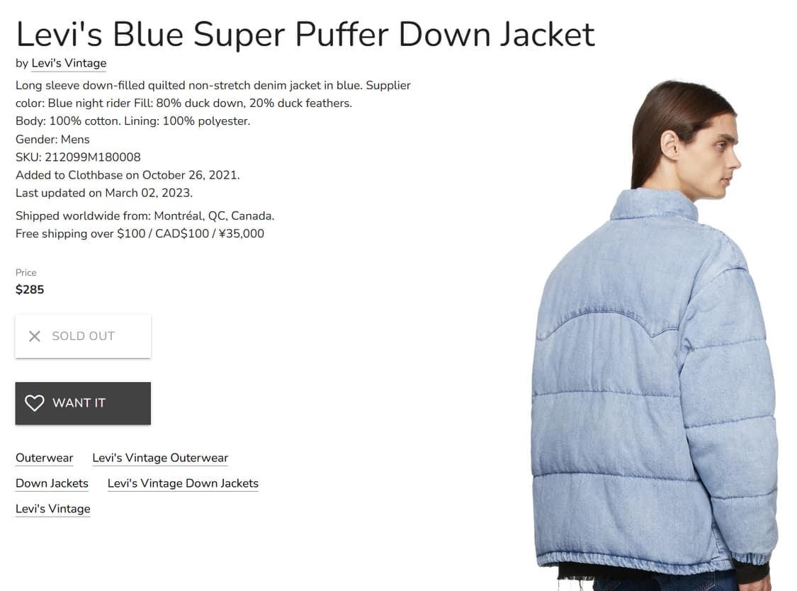 리바이스 다운 m사이즈 Levis puffer down jacket 상품이미지3