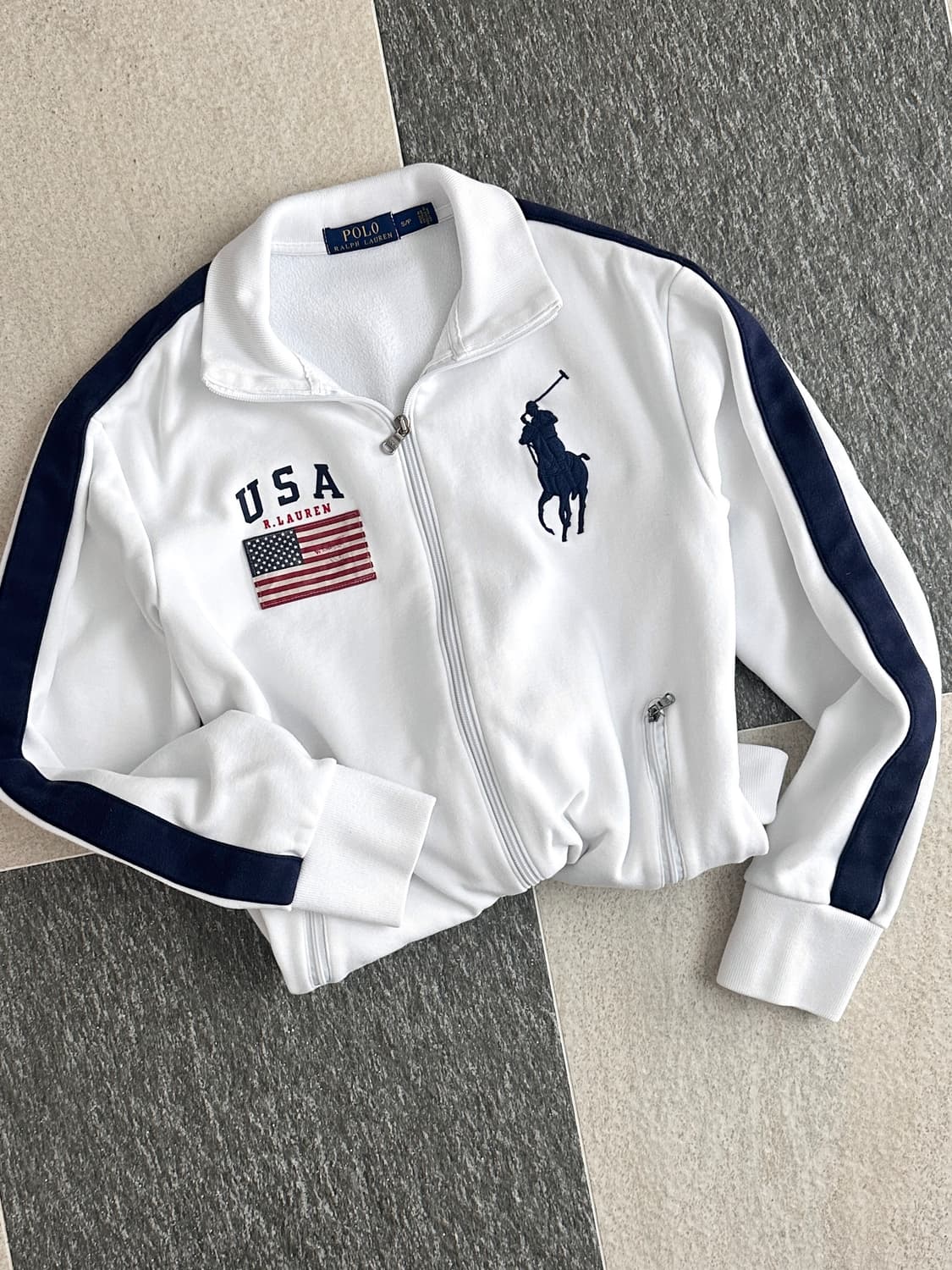 폴로 랄프로렌 빅포니 USA 성조기 배색 집업 상품이미지4