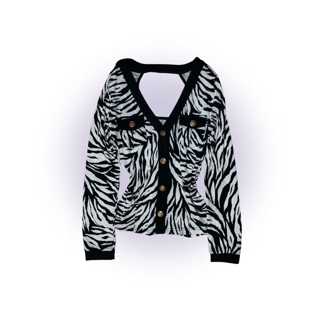 오네갸루 지브라 백 트임 금장 셔츠 d.i.a.깔 헤이세이 핀터깔 상품이미지1