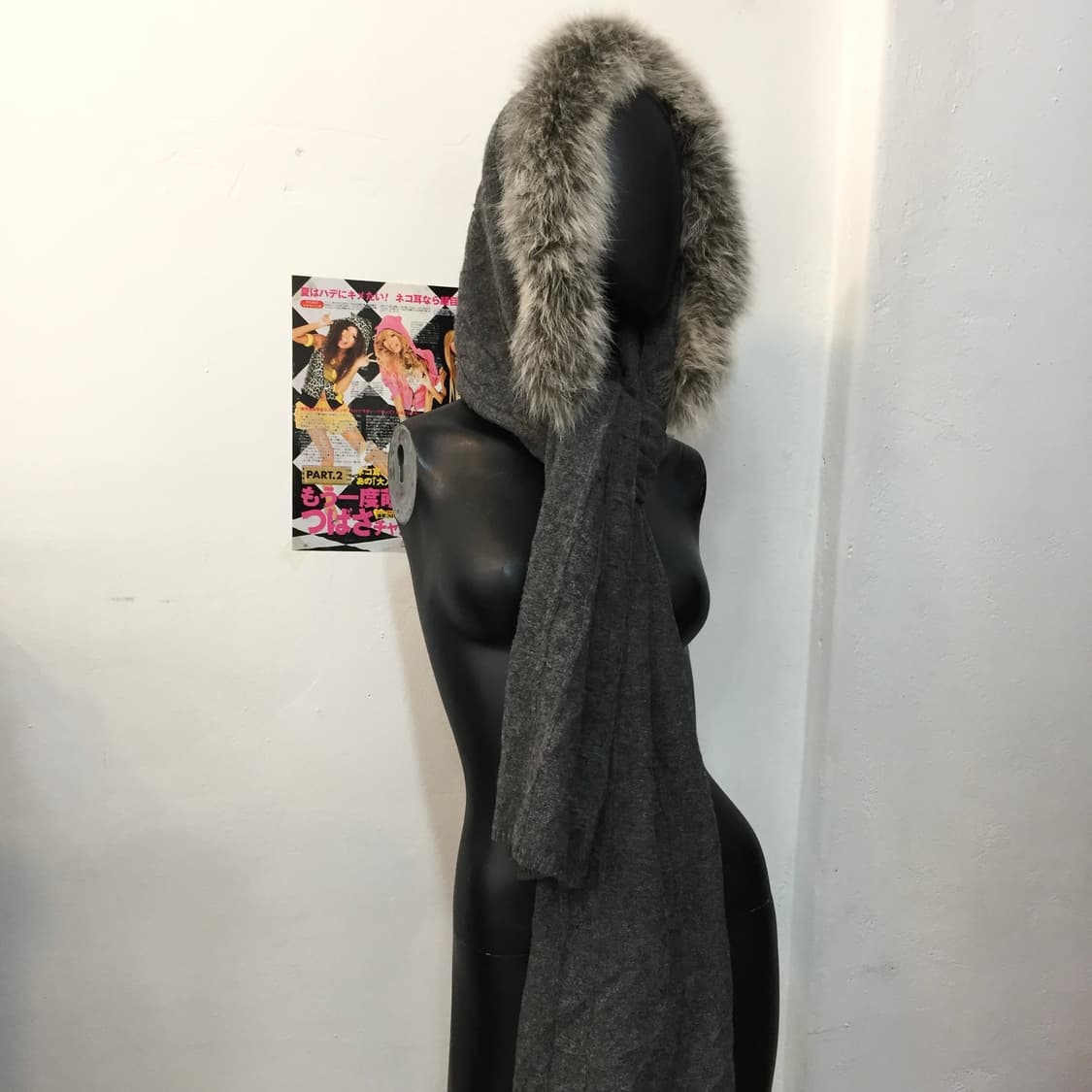 빈티지 퍼 후드 머플러 상품이미지3