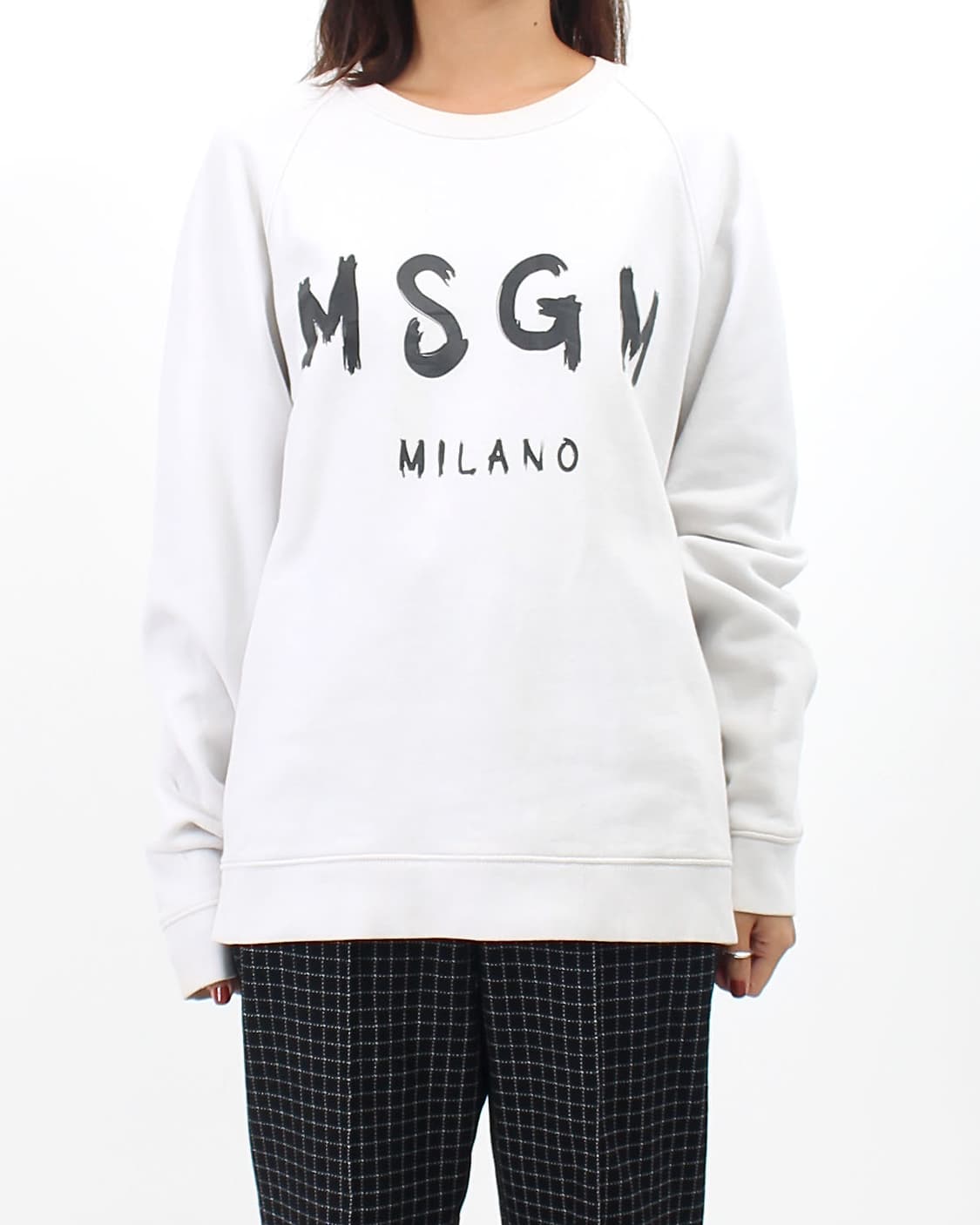 MSGM 밀라노 레터링 맨투맨 화이트 상품이미지2