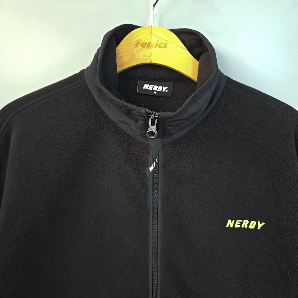널디(NERDY) 배색 플리스 집업 블랙 M 상품이미지2