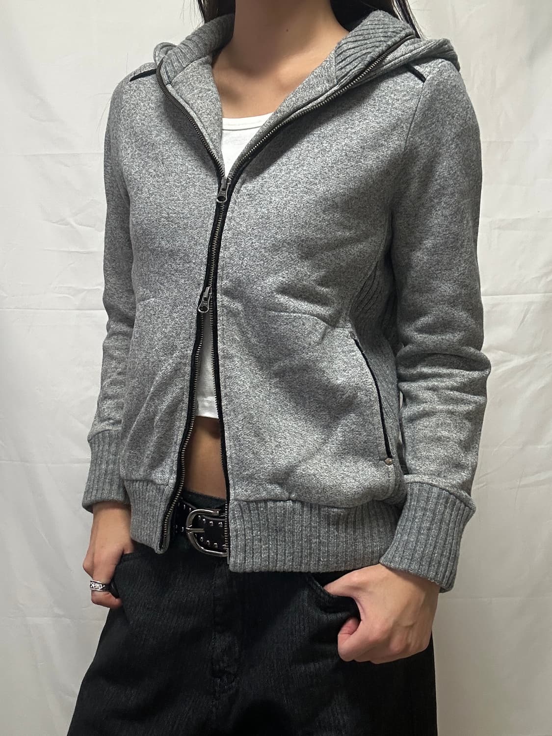 빈티지 투웨이 기모 후드집업 상품이미지2