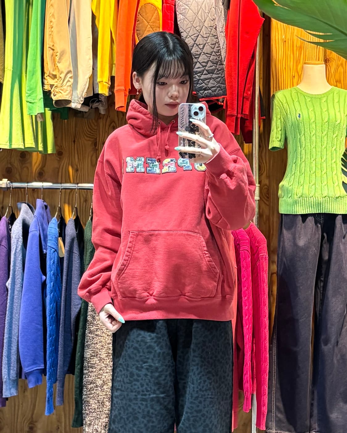 S SUPREME 슈프림 컬러 스펠링 패치 워싱 레드 후드티 상품이미지2