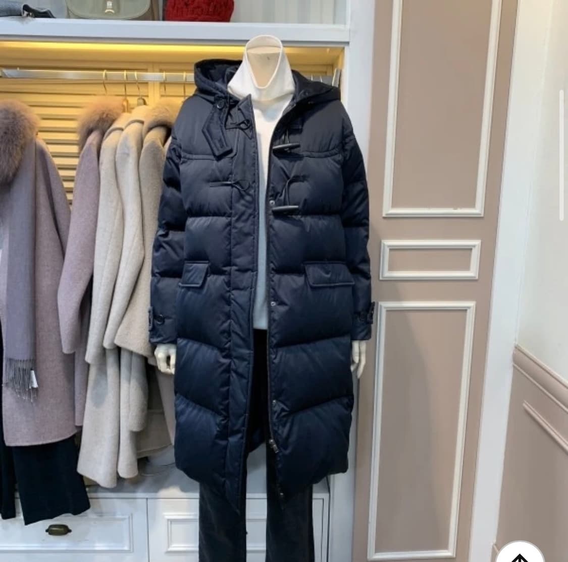 85-155사이즈 여성 BCBG 구스다운 더블 코쿤 롱패딩 상품이미지2