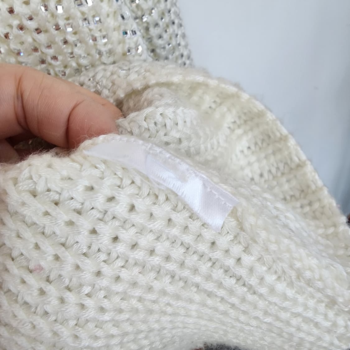 명품 올 큐빅 브이넥 니트 가디건 상품이미지6