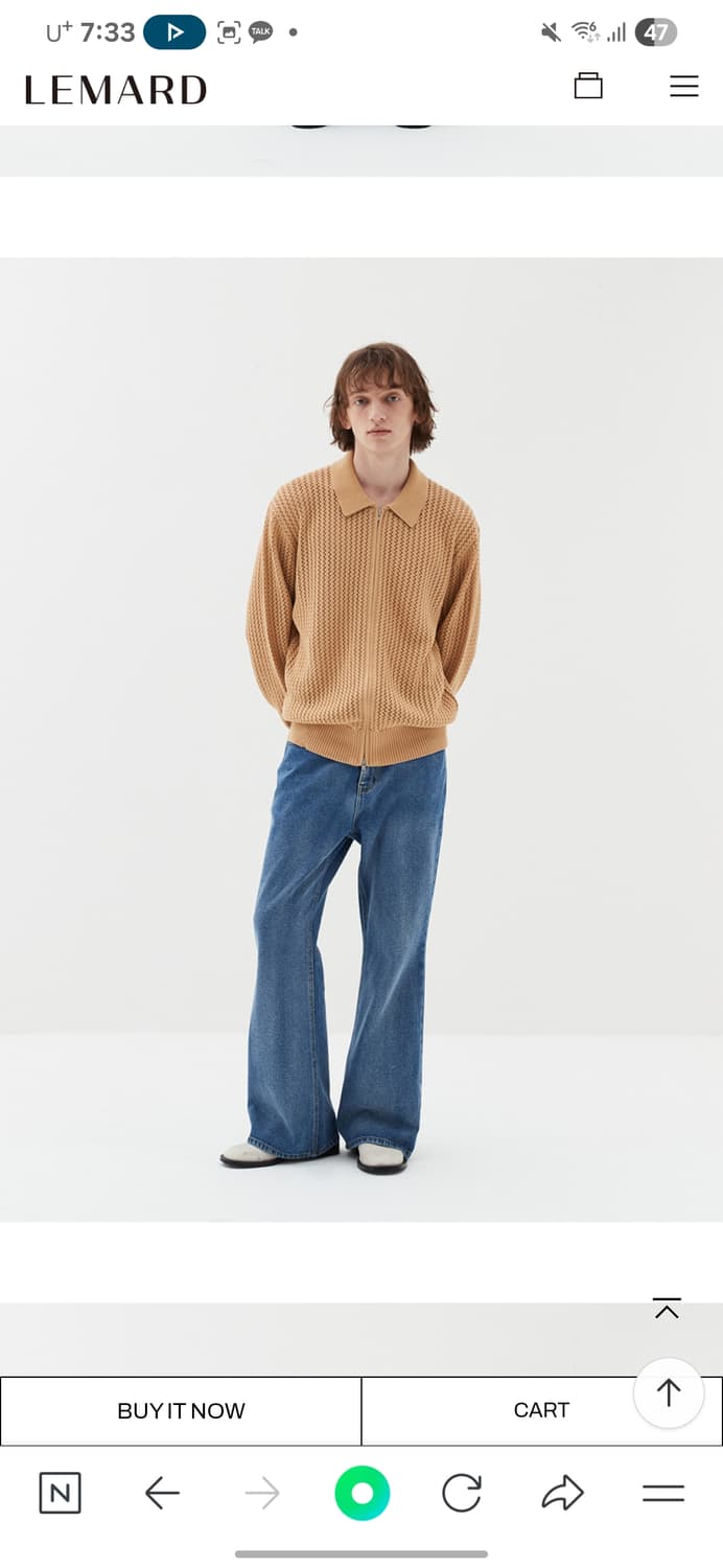 LEMARD의 스카시 카라 니트 집업 상품이미지2