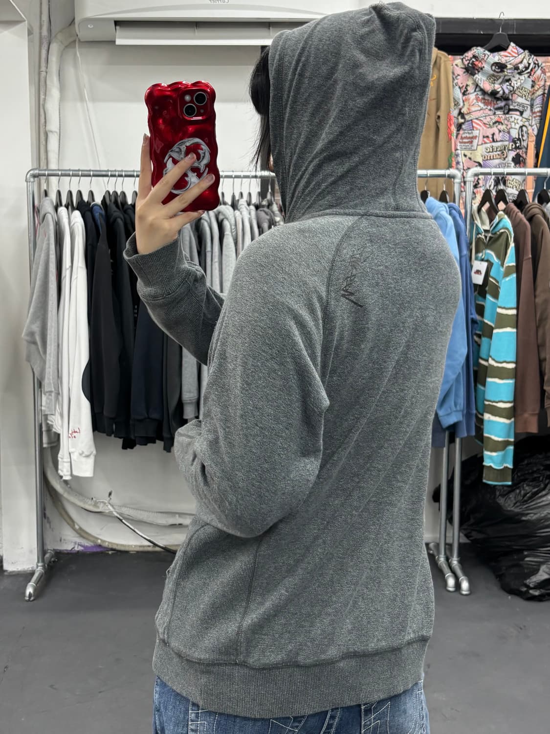 스투시 써멀 그레이 후드집업 상품이미지5