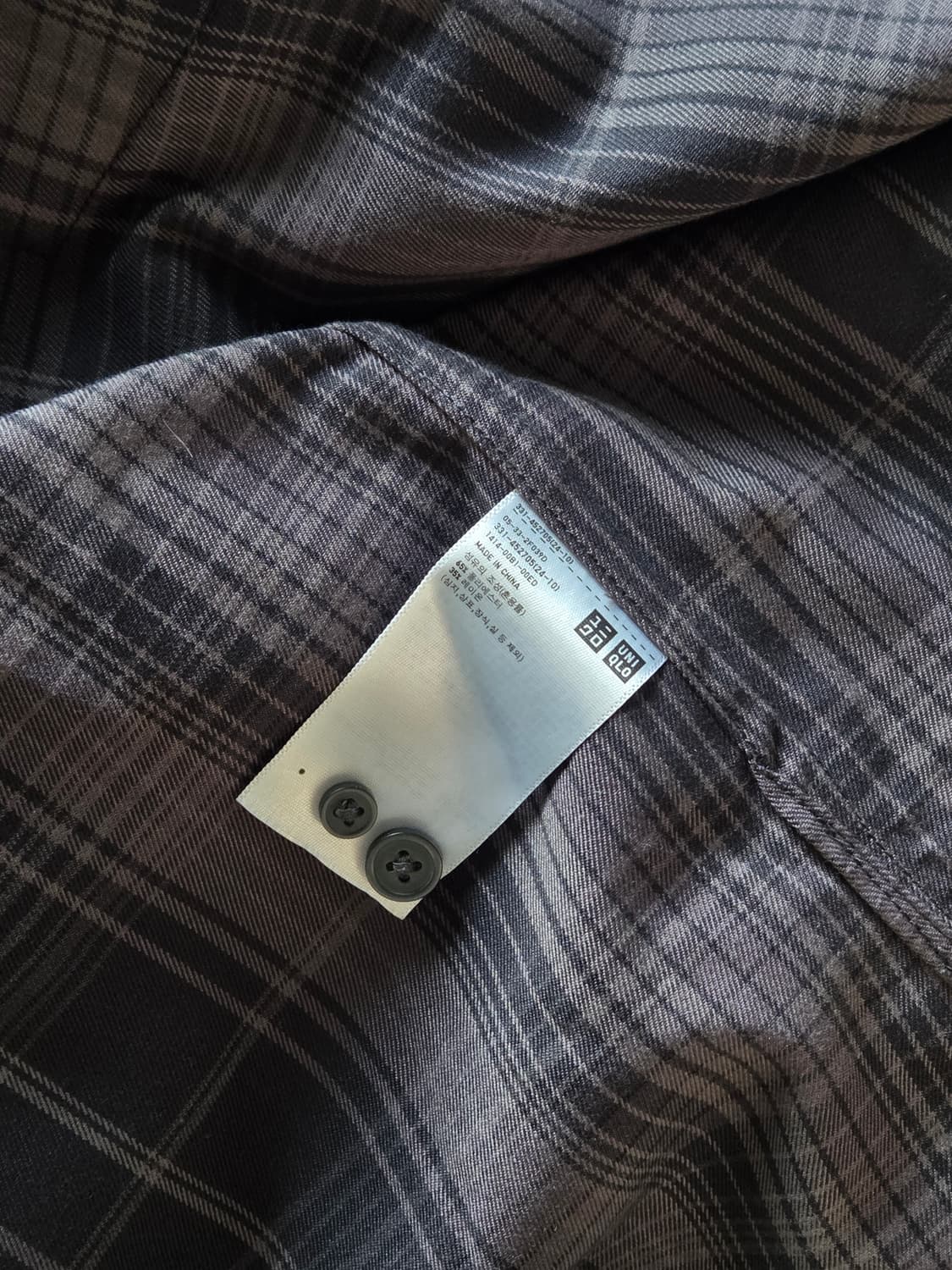 유니클로 U 플란넬체크셔츠 XL 상품이미지2