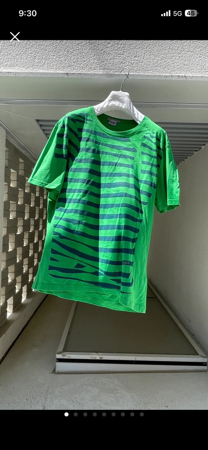 KENZO 겐조 스트라이프 그린 티셔츠 상품이미지1