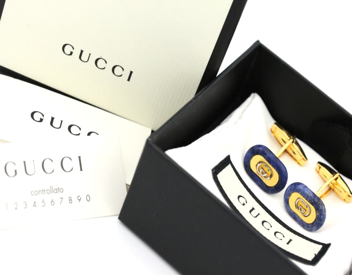 구찌 A등급 한정판 라피스 천연 원석 남자 명품 커프스 상품이미지1