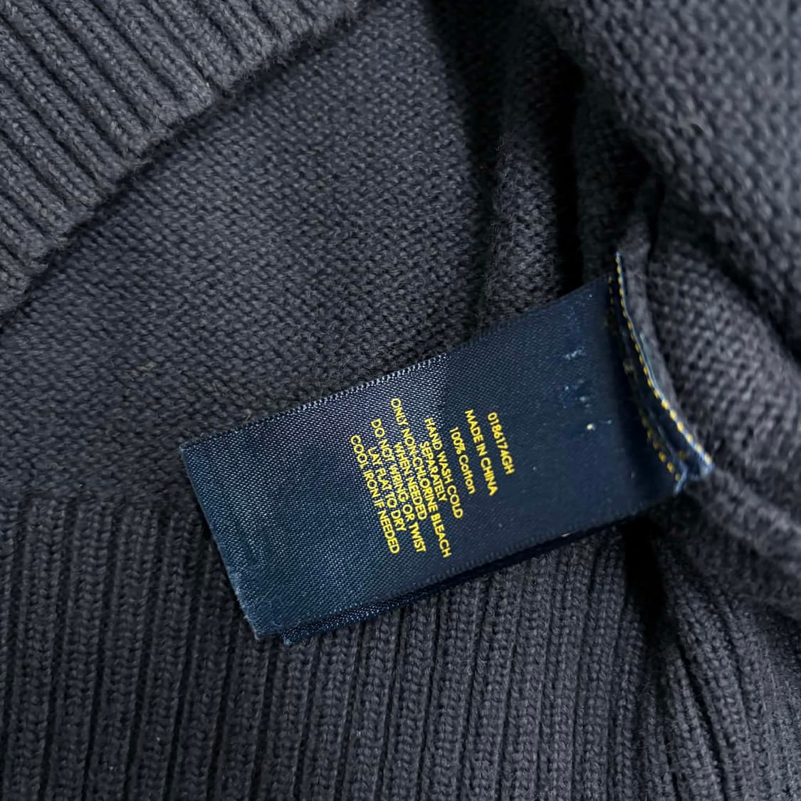[L] 폴로 랄프로렌 네이비 신형 크루넥 코튼 니트 스웨터 상품이미지4