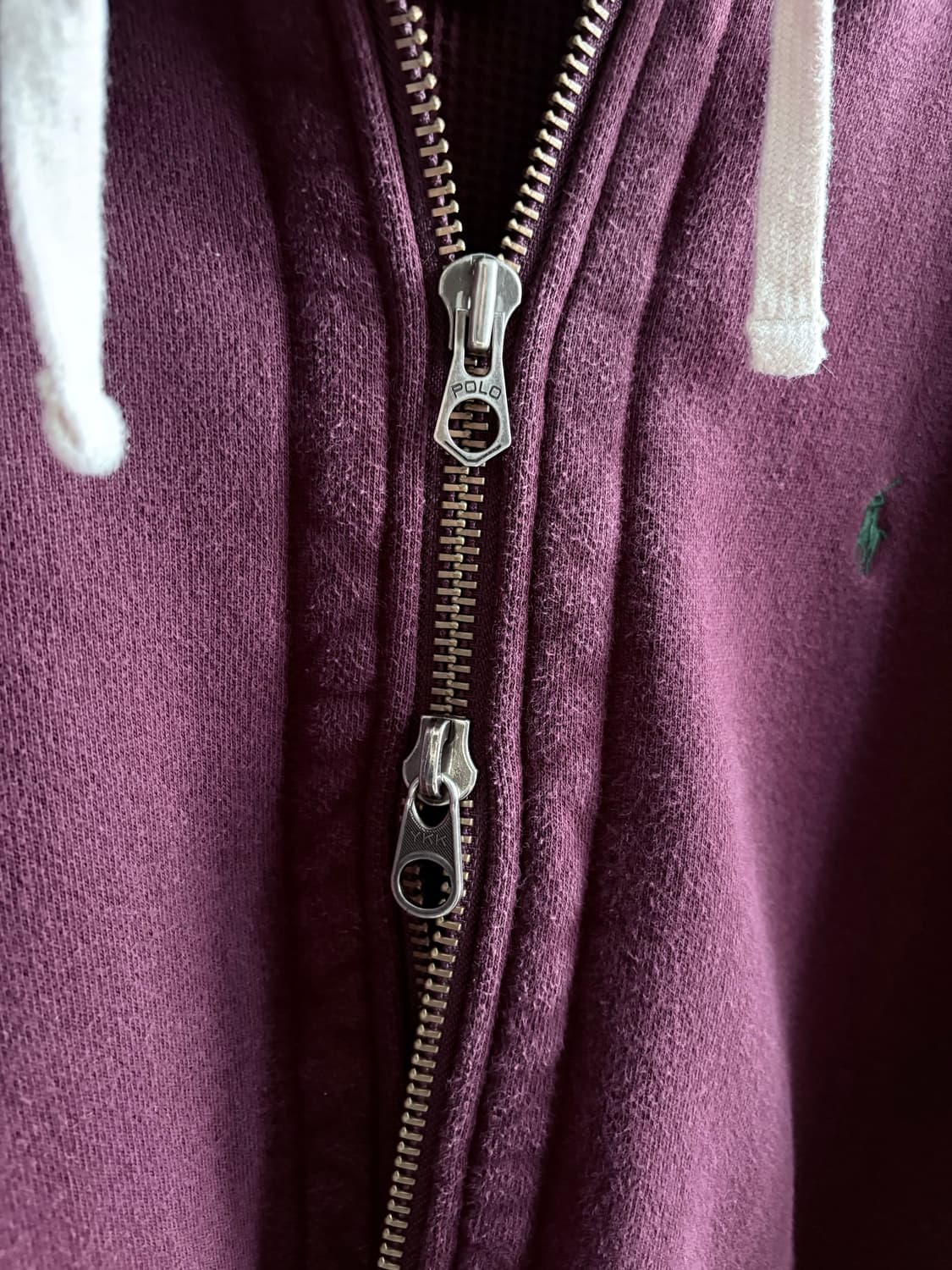 (L) 폴로 랄프로렌 버건디 써멀 후드 집업 상품이미지4