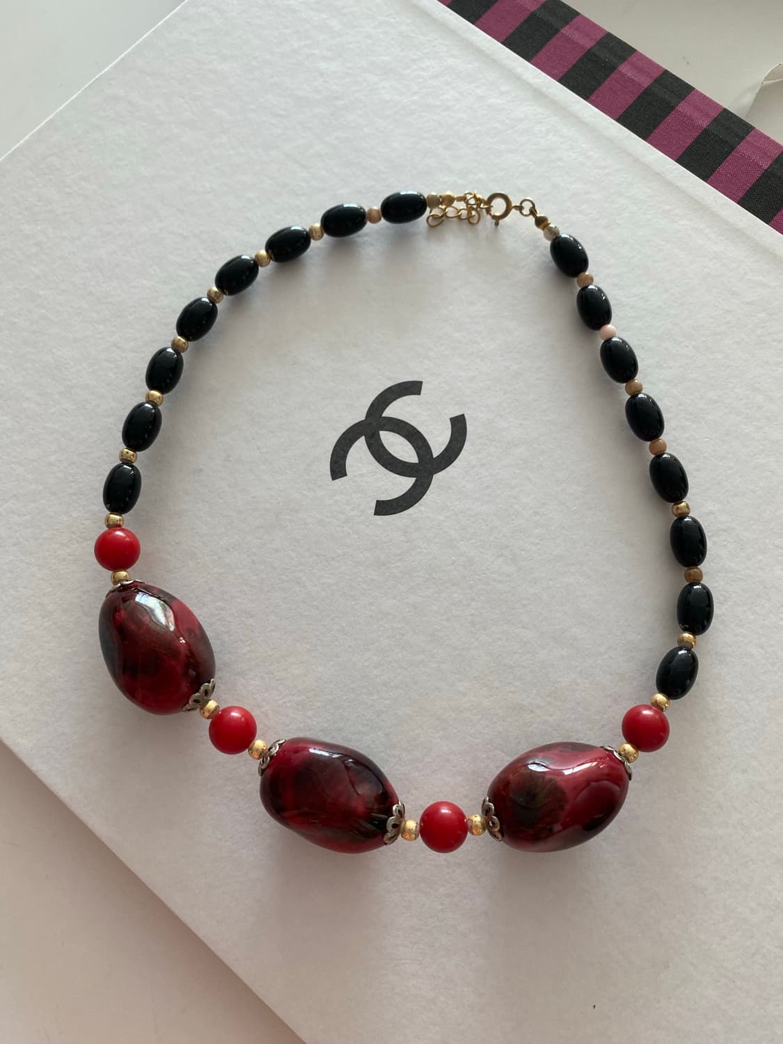 Y2k 버건디 볼드 비즈 목걸이 (bsh) 상품이미지7
