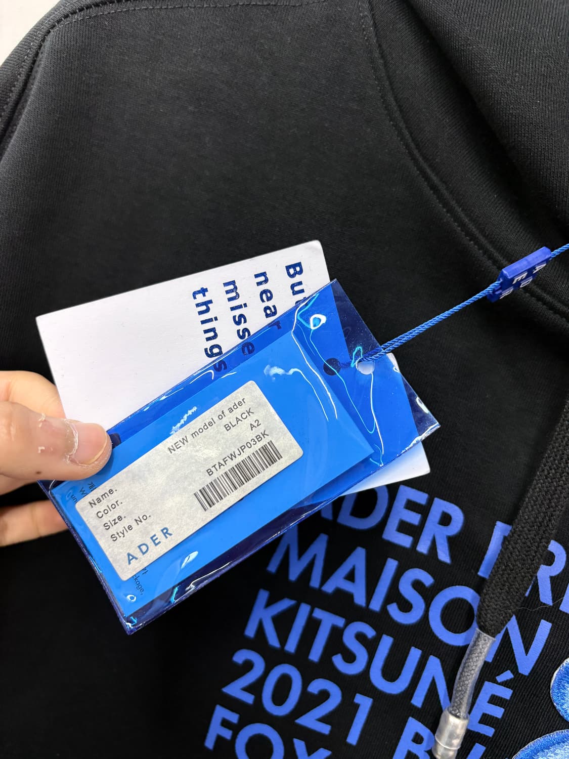 메종키츠네 X 아더에러 메디테이션 폭스 후드 블랙A3819 상품이미지7