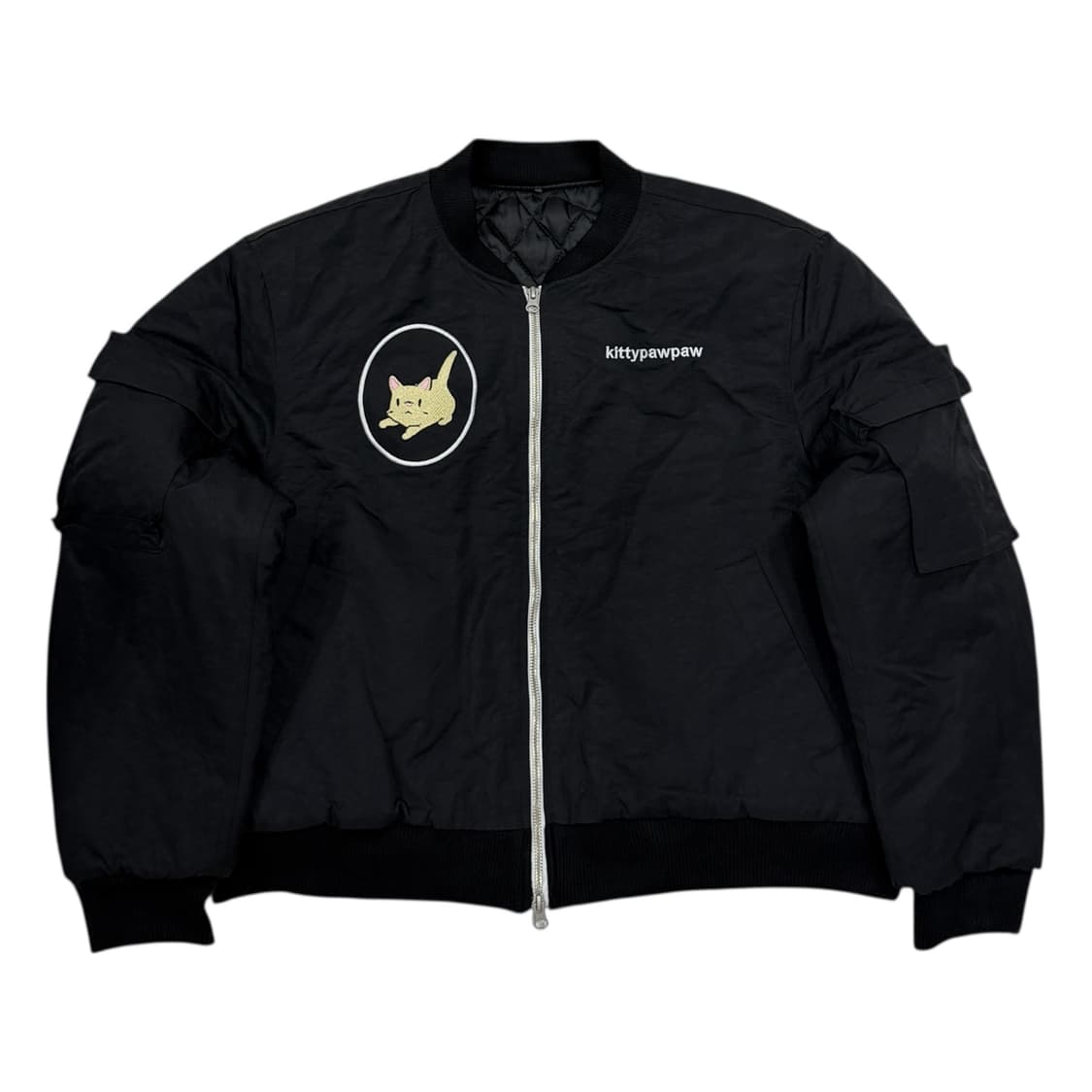 르아위 고양이 캣 항공 봄버 자켓 블랙 상품이미지1