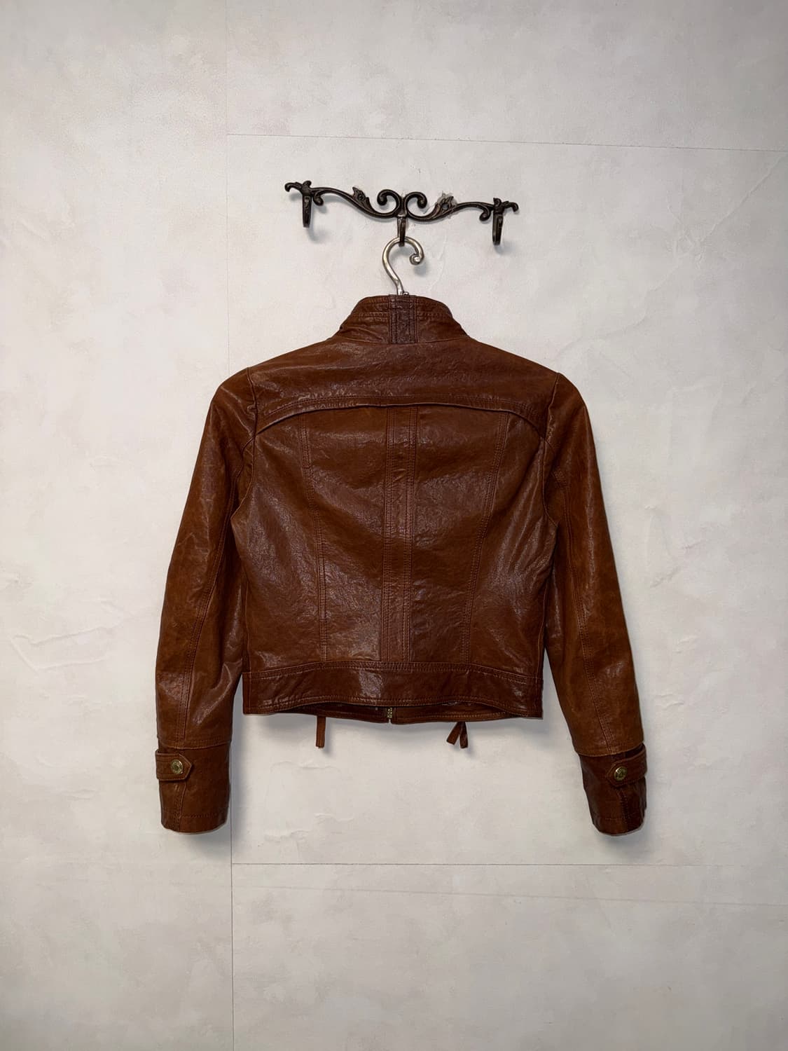 Egoist brown lamb skin line zipper jk 상품이미지3