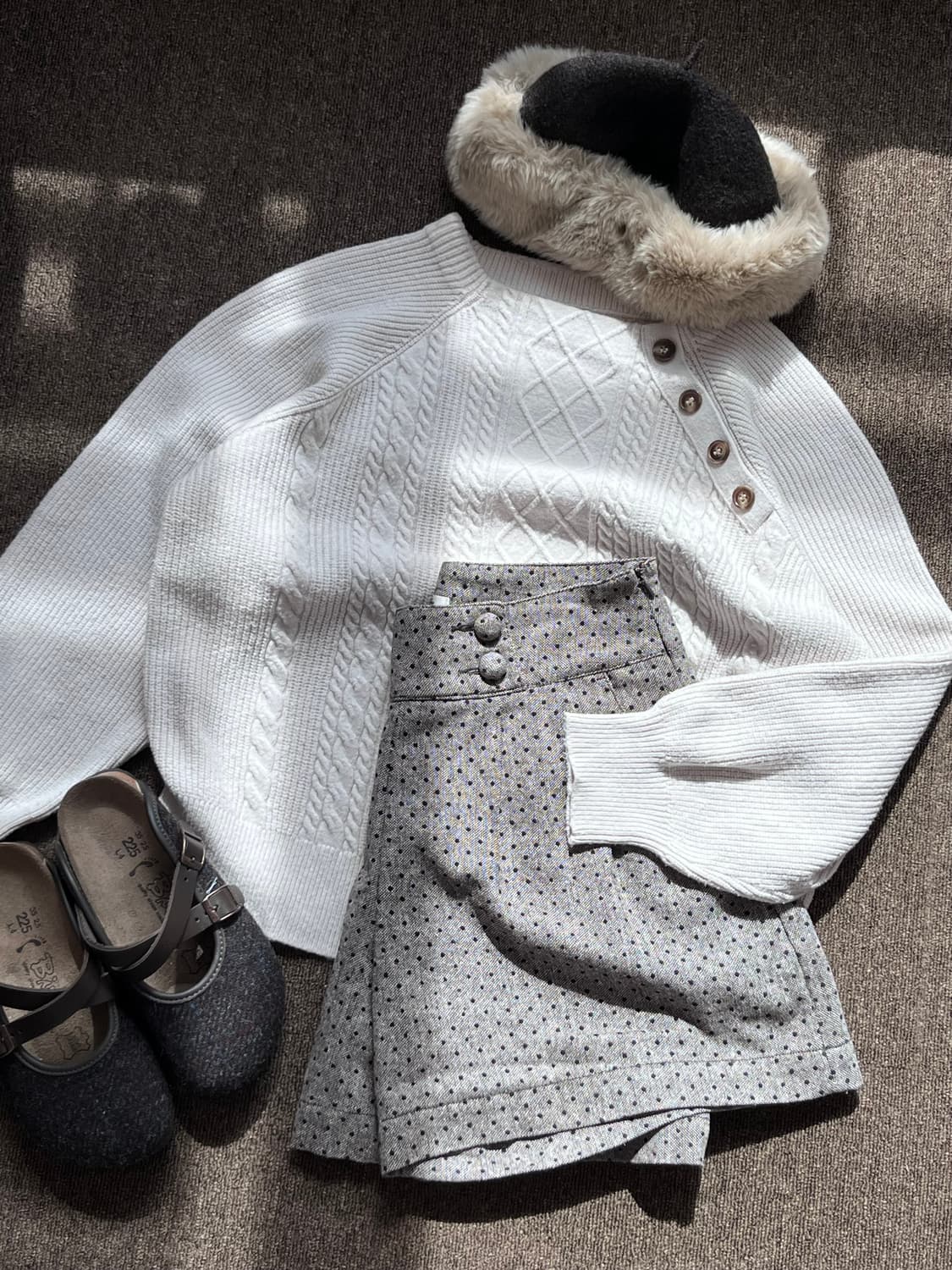 Vintage 사선 단추 스퀘어넥 오버핏 니트 상품이미지10