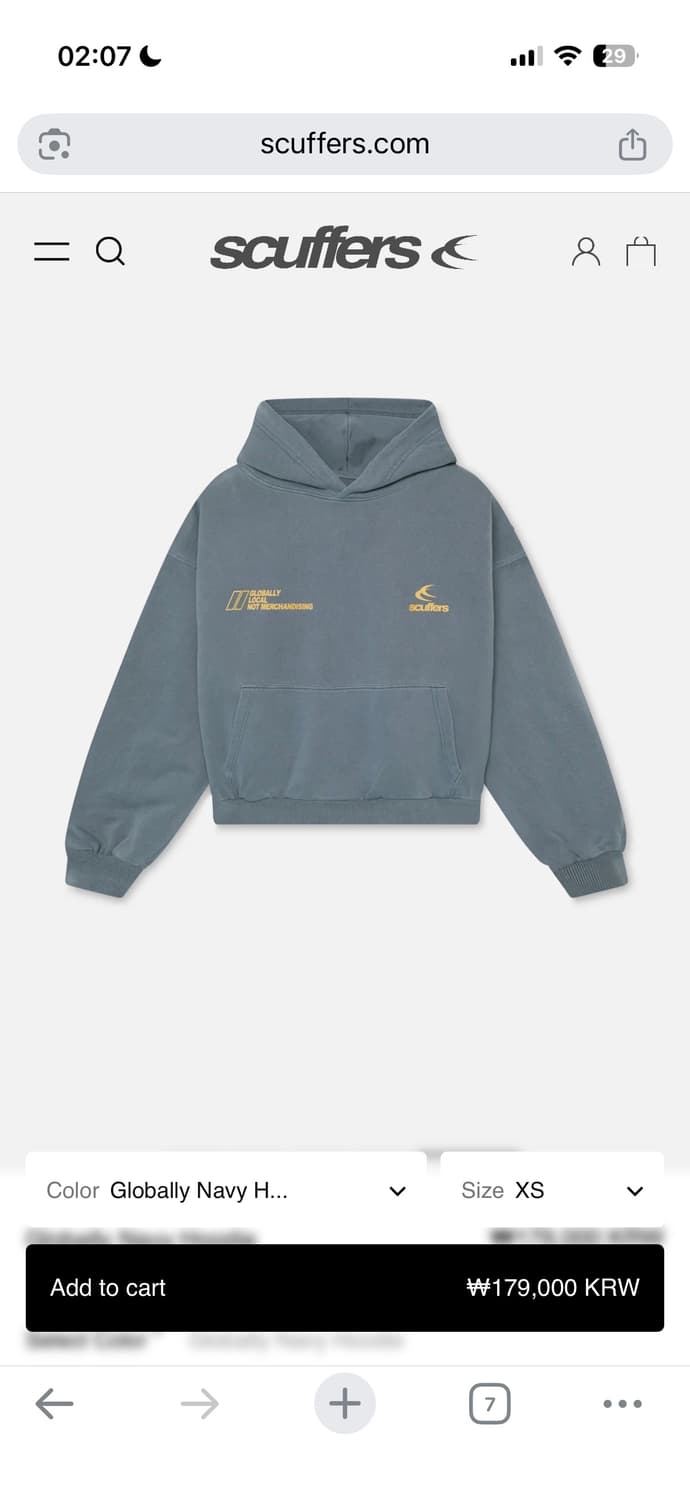 Scuffers Globally Navy Hoodie 상품이미지1